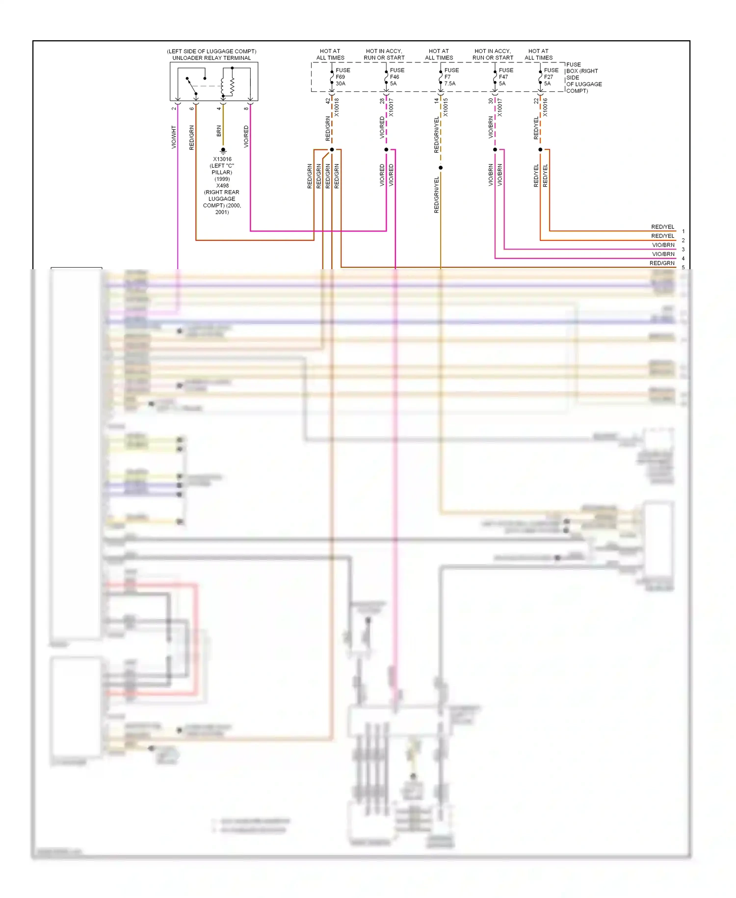 Wiring diagram navigation system for BMW 7 series E38 facelift (1998-2001) (1 of 3)