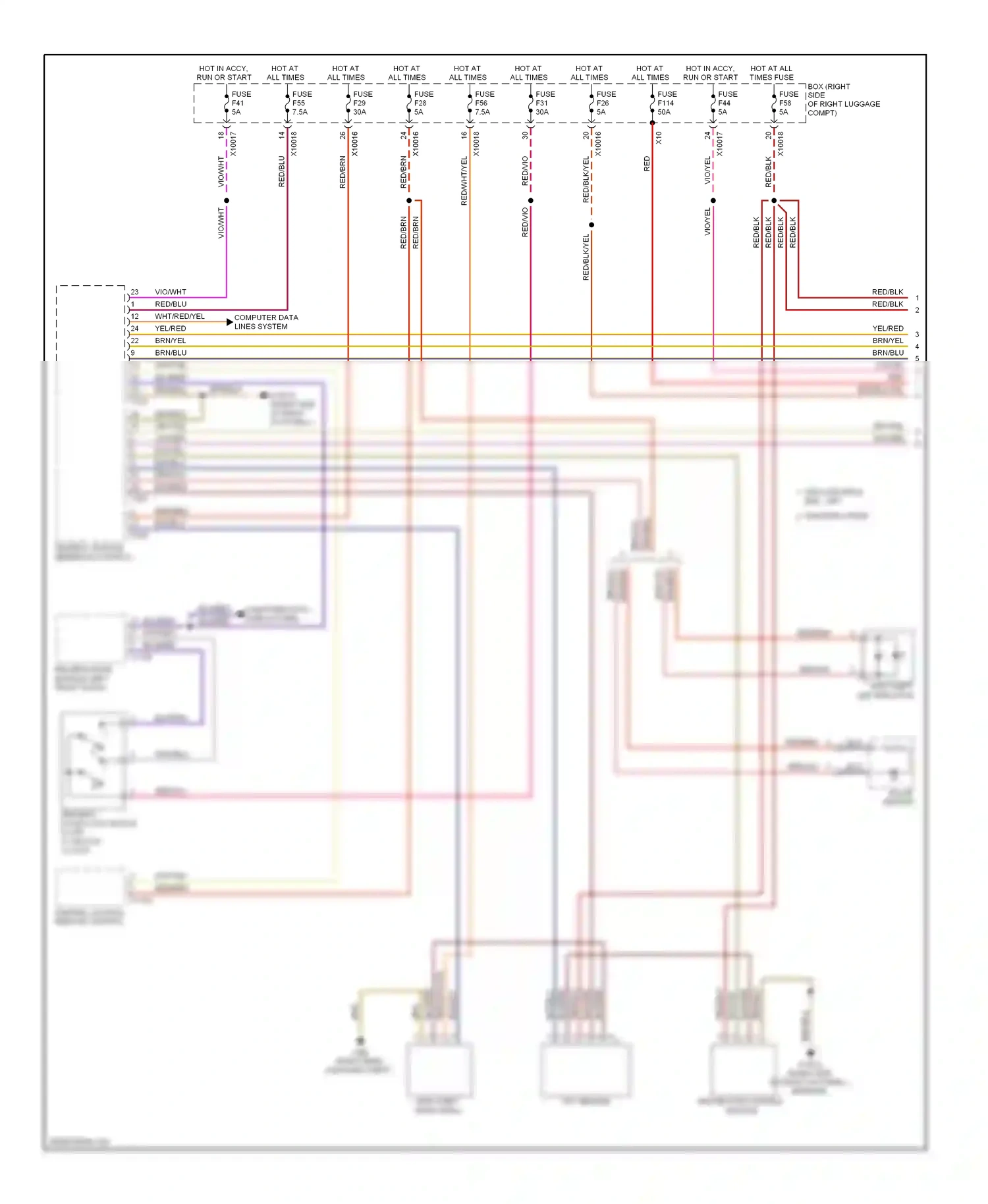 Wiring diagram nca for BMW 7 series E38 facelift (1998-2001) (2 of 56)