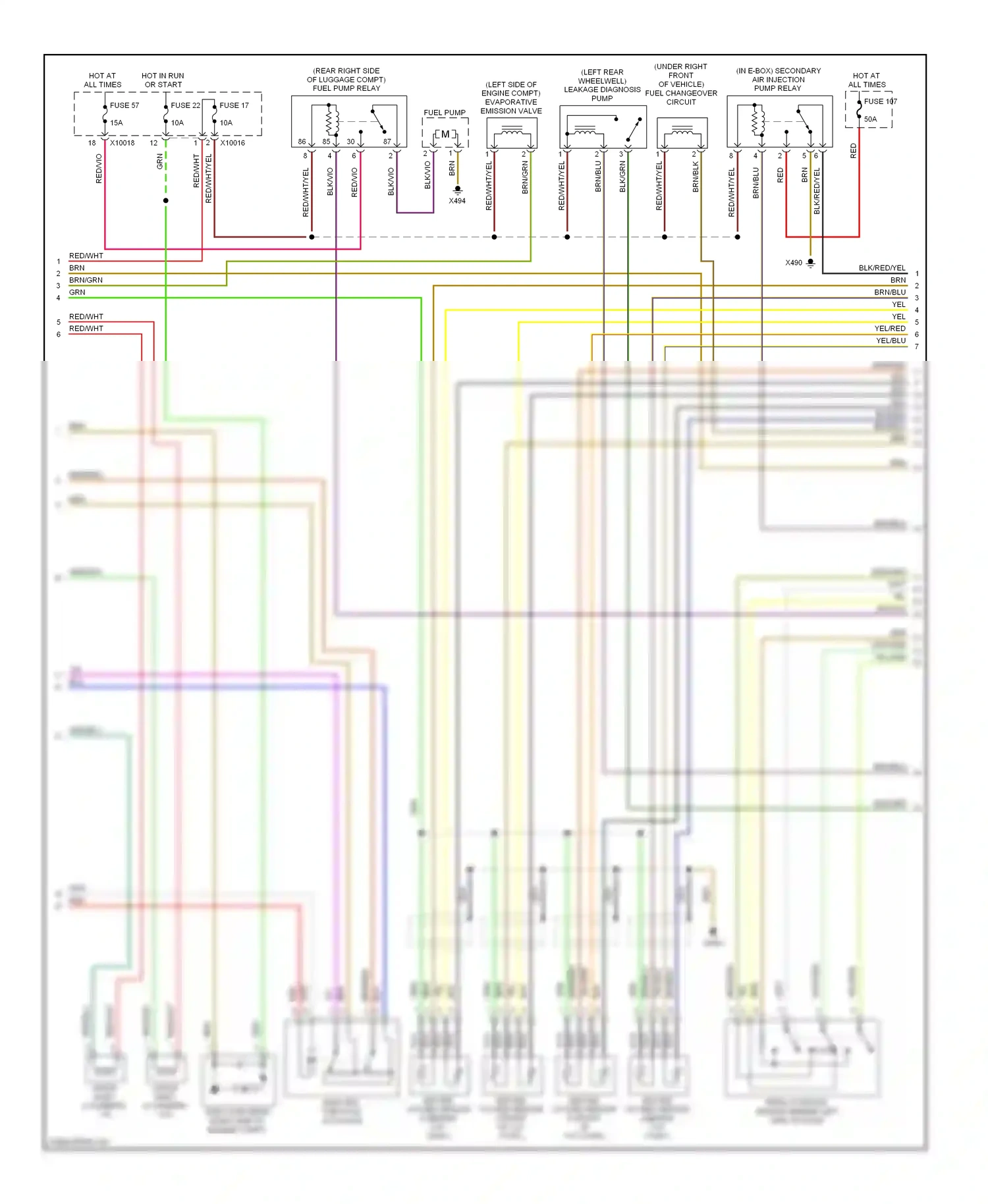 Wiring diagram red for BMW 7 series E38 facelift (1998-2001) (19 of 51)