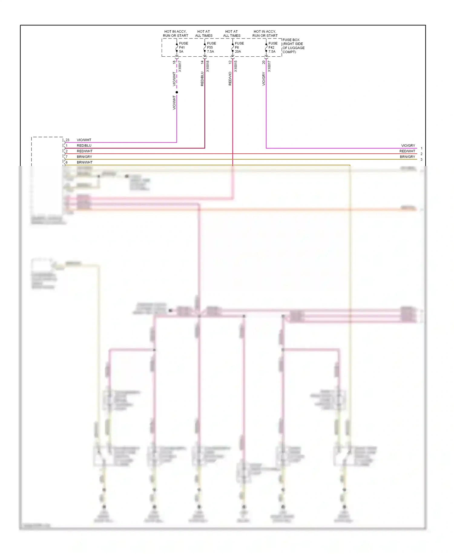 Wiring diagram red/blu for BMW 7 series E38 facelift (1998-2001) (5 of 23)