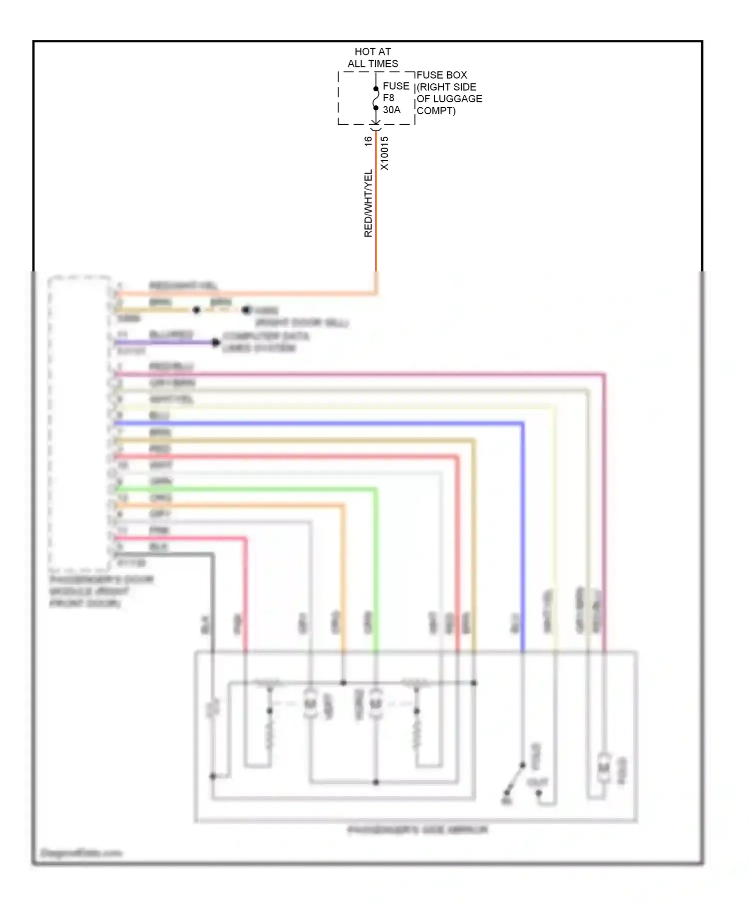 Wiring diagram red/blu for BMW 7 series E38 facelift (1998-2001) (13 of 23)