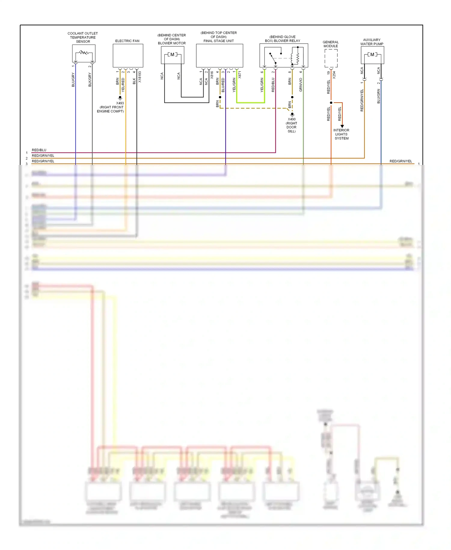 Wiring diagram red/blu for BMW 7 series E38 facelift (1998-2001) (3 of 23)