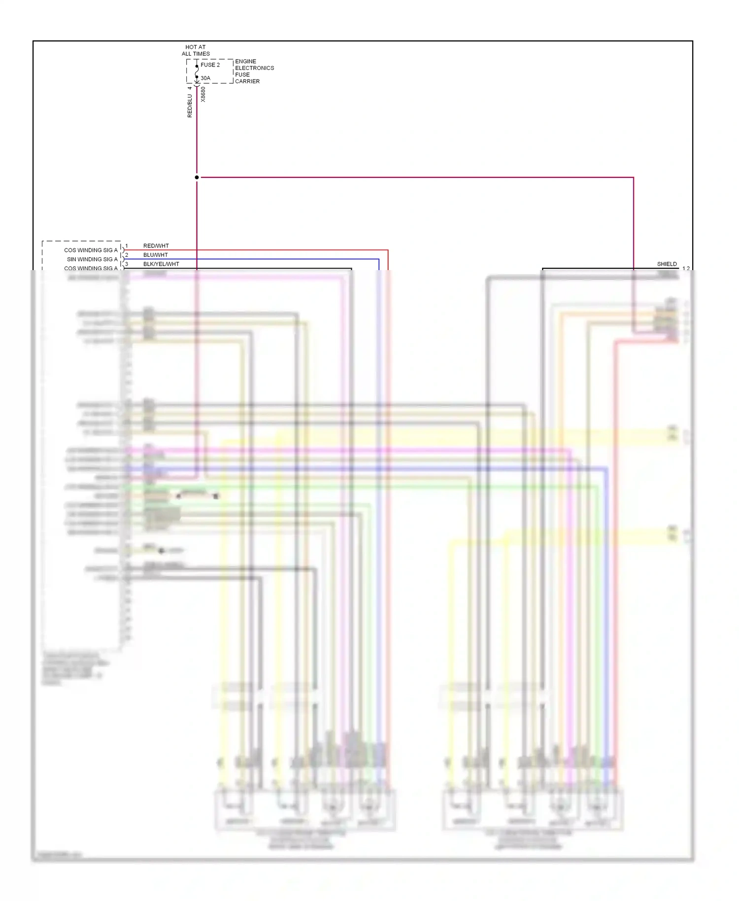 Wiring diagram shield shield pot 2 shield pot 1 shield for BMW 7 series E38 facelift (1998-2001) (1 of 1)