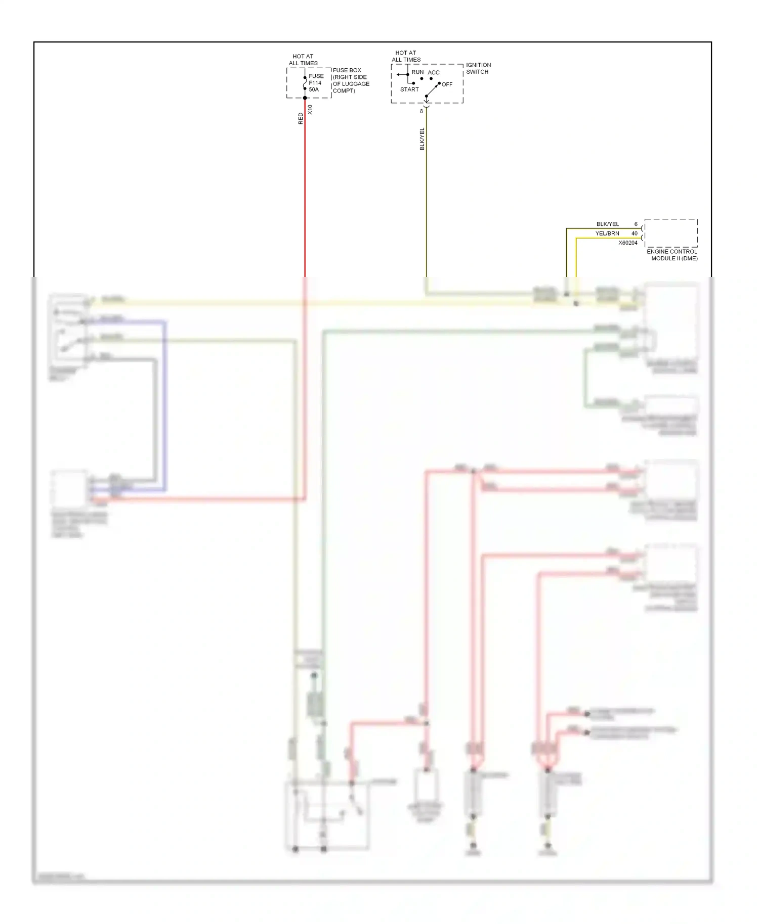 Wiring diagram system battery for BMW 7 series E38 facelift (1998-2001) (3 of 3)