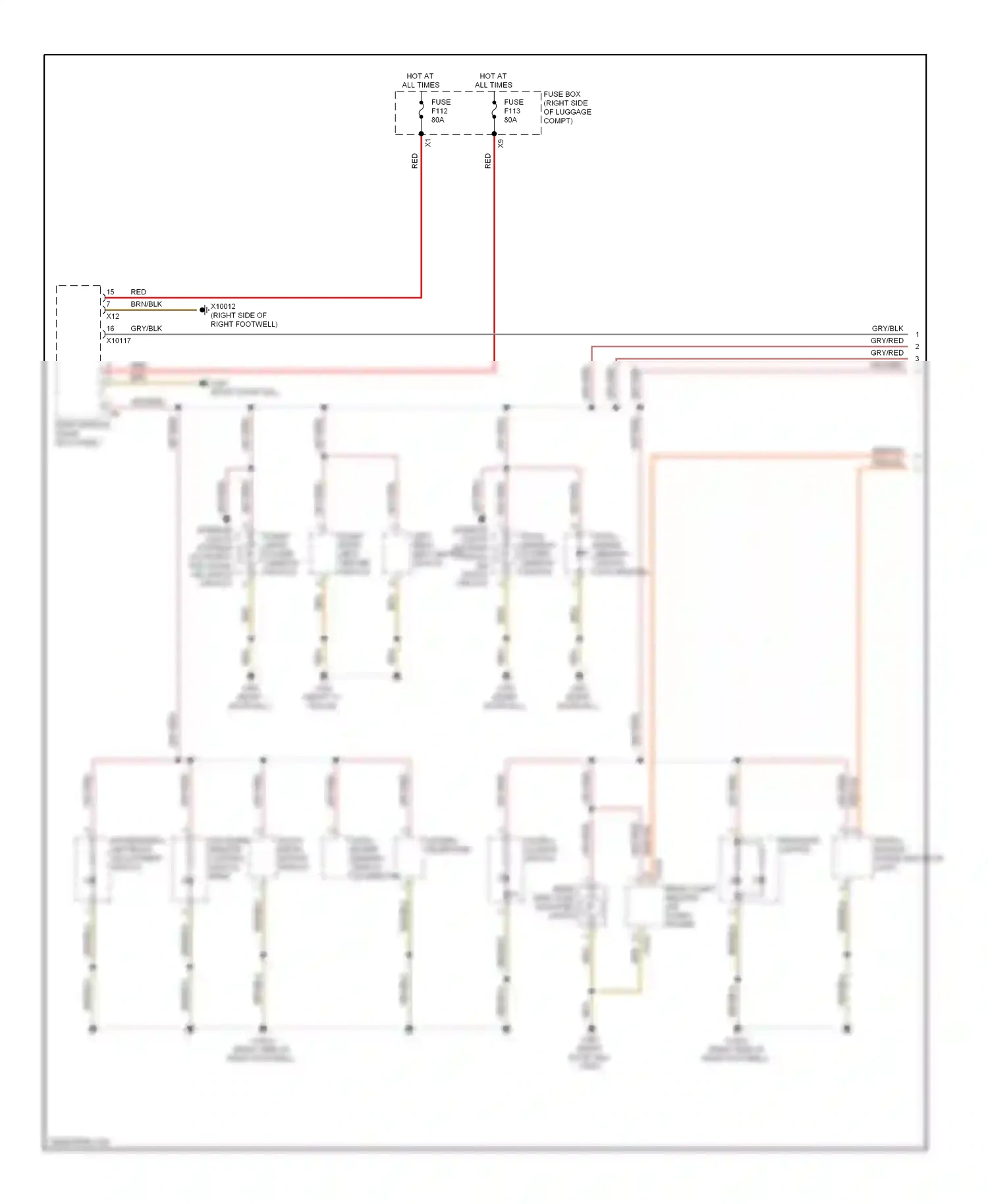 Wiring diagram trans- mission range indicator light for BMW 7 series E38 facelift (1998-2001) (1 of 1)