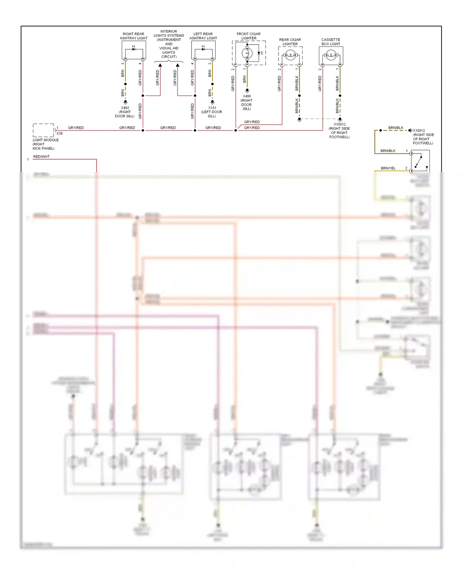Wiring diagram trunk lid switch for BMW 7 series E38 facelift (1998-2001) (1 of 3)