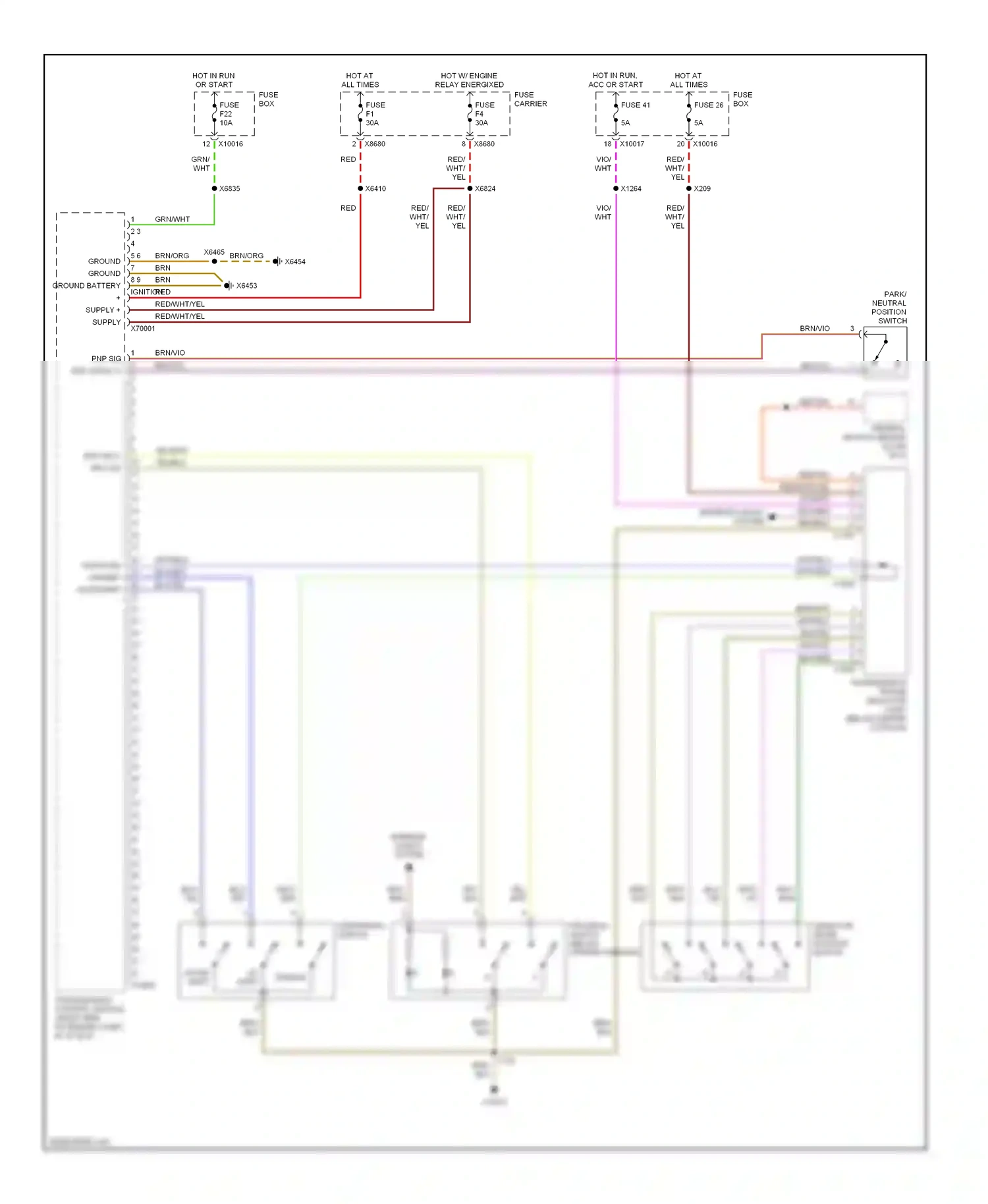 Wiring diagram up shift for BMW 7 series E38 facelift (1998-2001) (1 of 1)