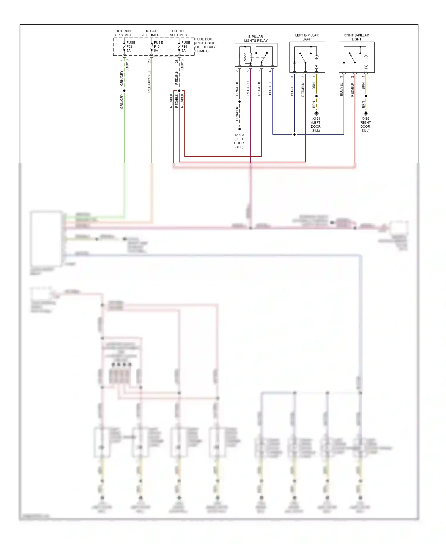 Wiring diagram visual entry relay for BMW 7 series E38 facelift (1998-2001) (1 of 1)