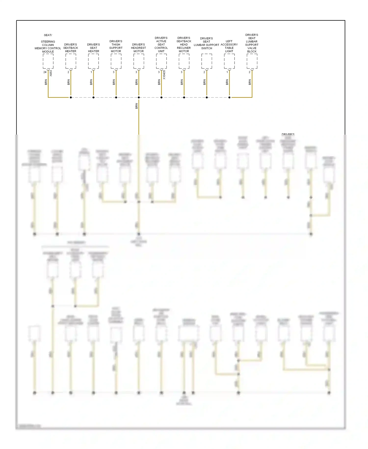 Wiring diagram w/o memory for BMW 7 series E38 facelift (1998-2001) (1 of 1)