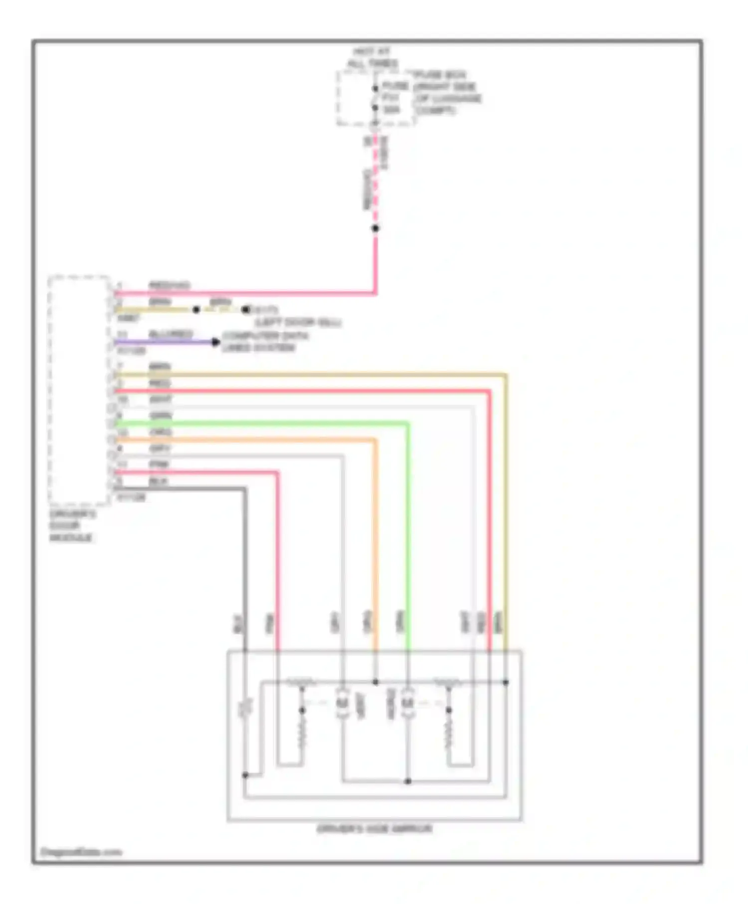 7 series BMW E38 (1994-1998): Driver"s mirror circuit