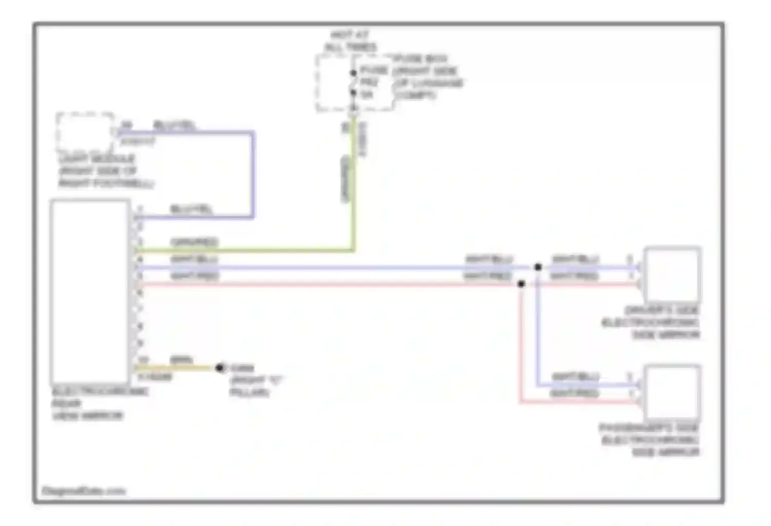 7 series BMW E38 (1994-1998): Electrochromic mirror circuit