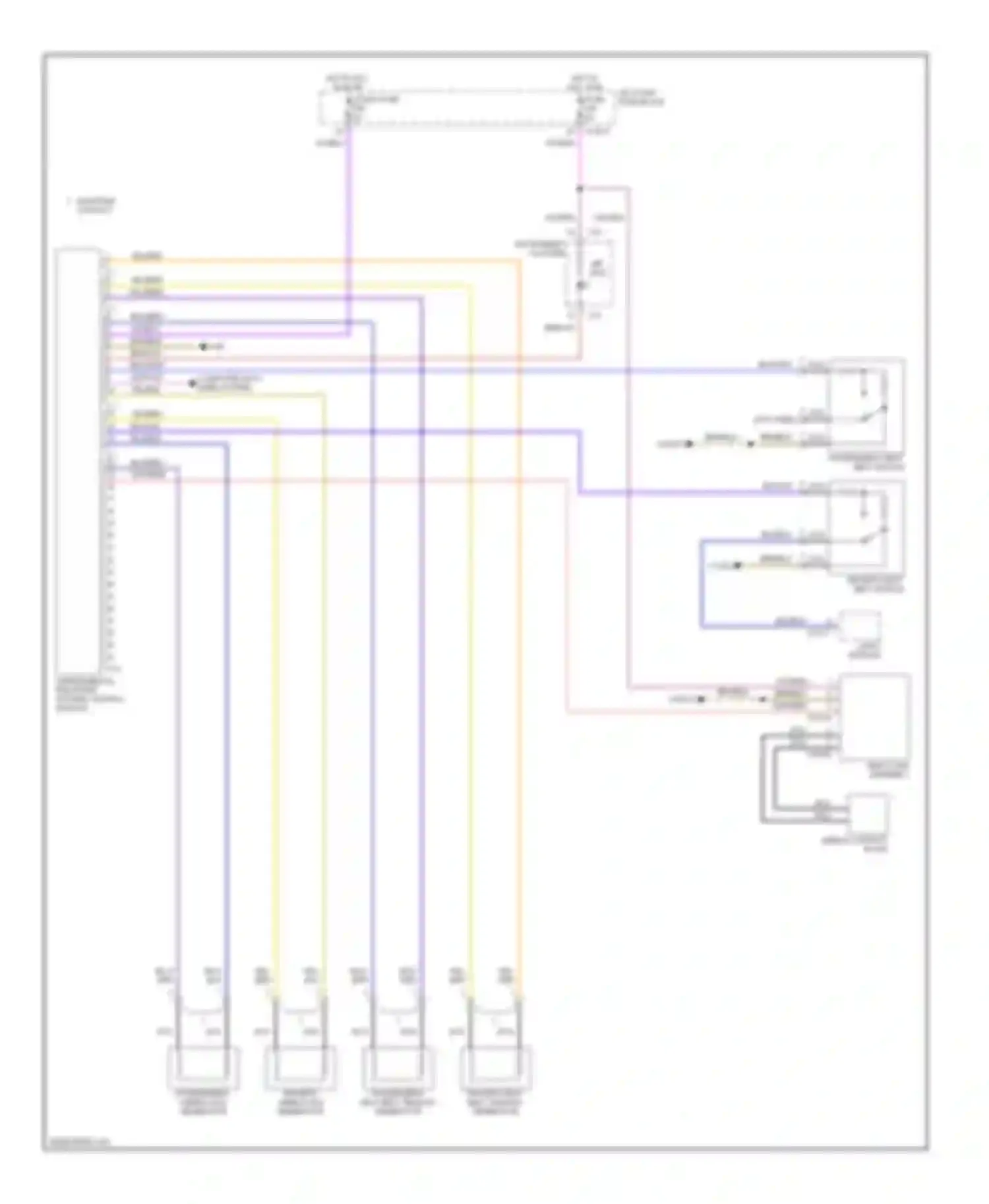 7 series BMW E38 (1994-1998): Supplemental restraints circuit, early production