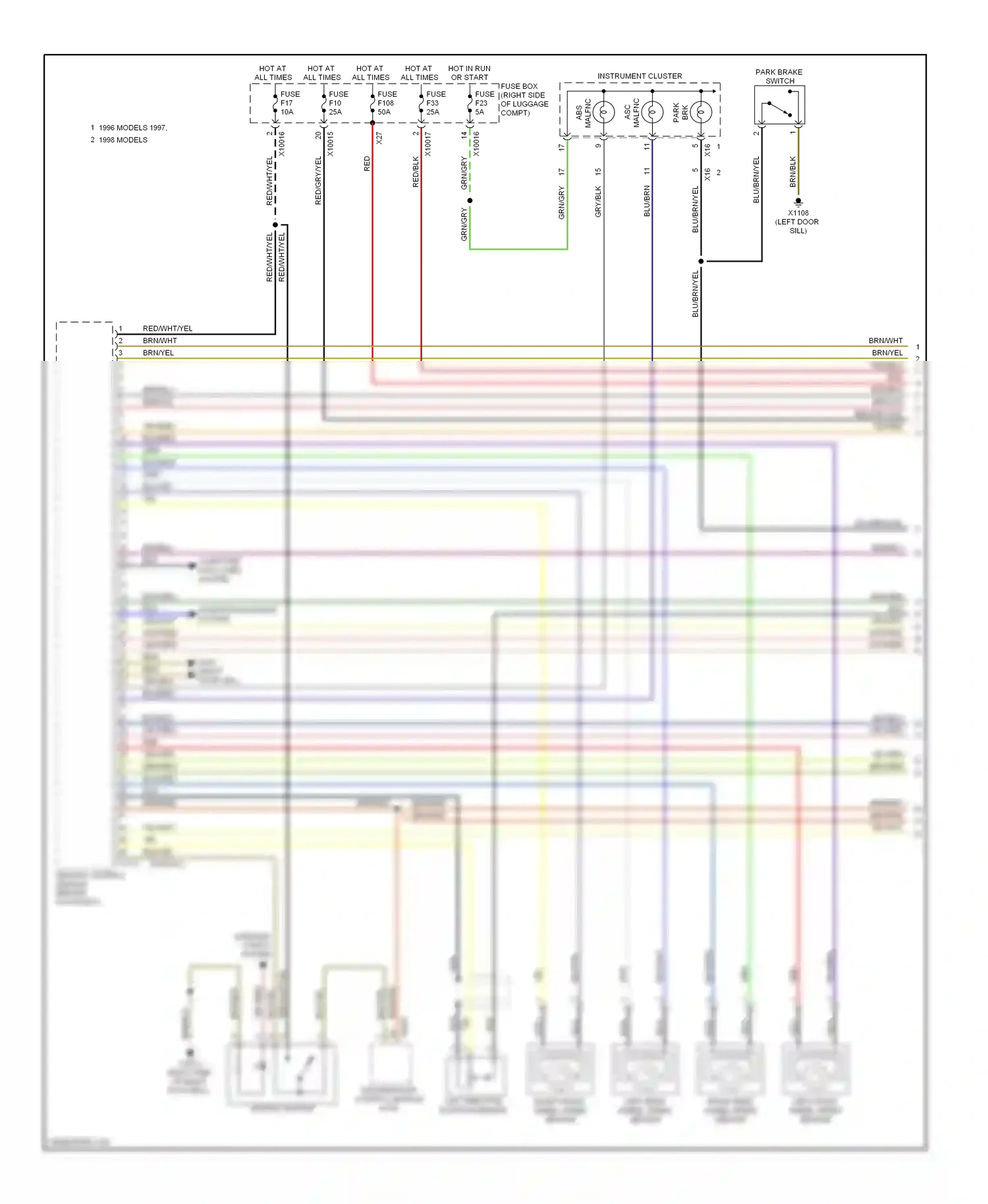 Wiring diagram asc/dsc switch for BMW 7 series E38 (1994-1998) (1 of 4)