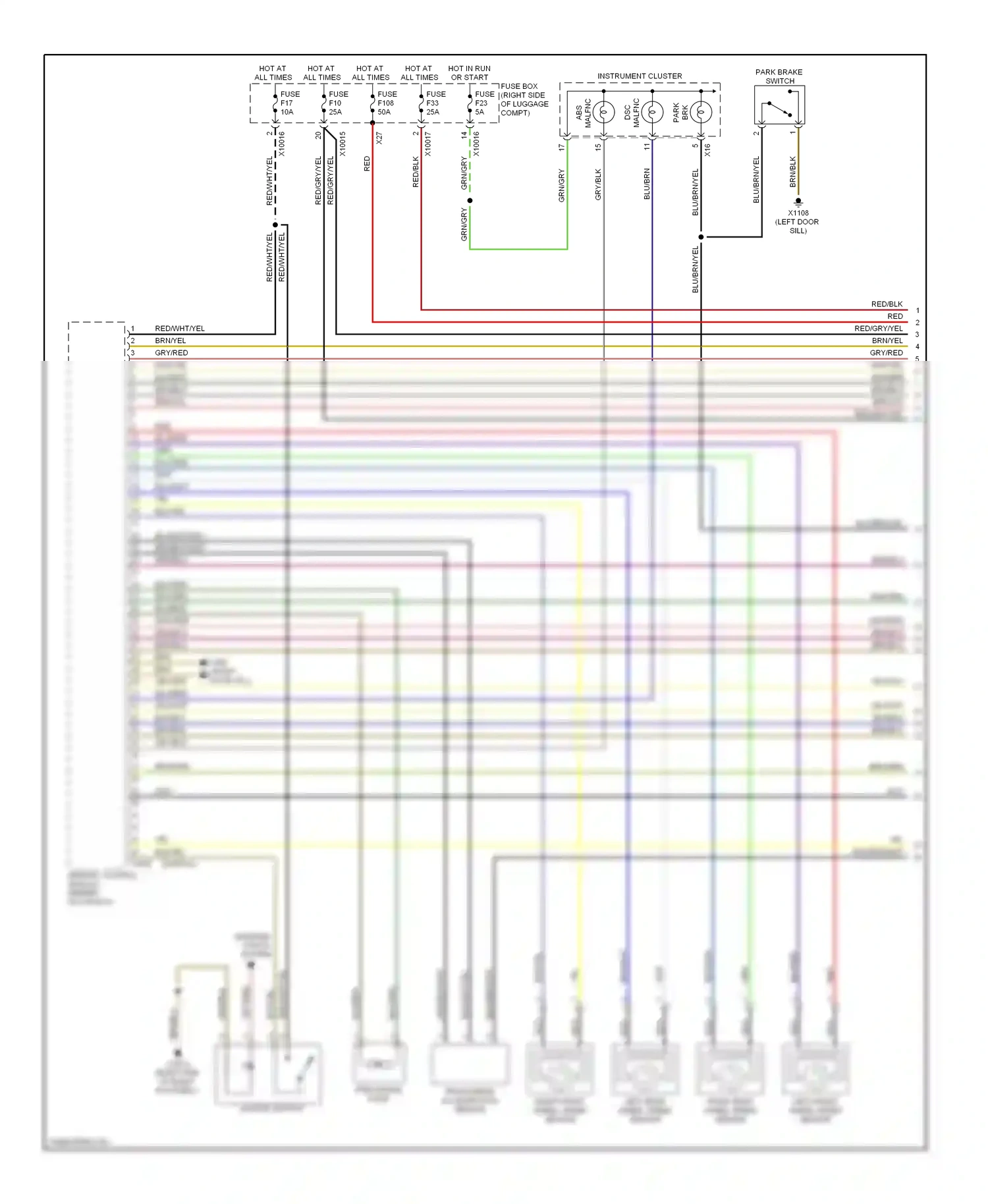 Wiring diagram blu/grn for BMW 7 series E38 (1994-1998) (2 of 18)