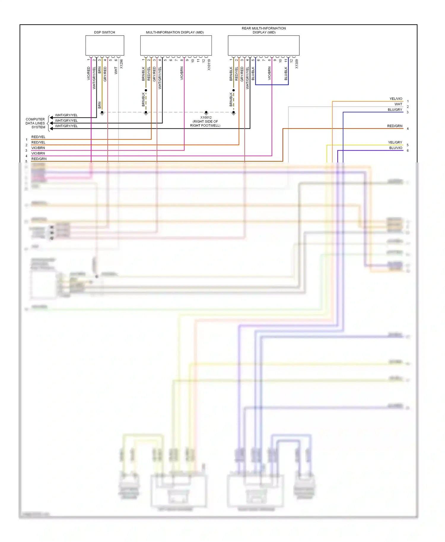 Wiring diagram computer data lines system for BMW 7 series E38 (1994-1998) (20 of 31)