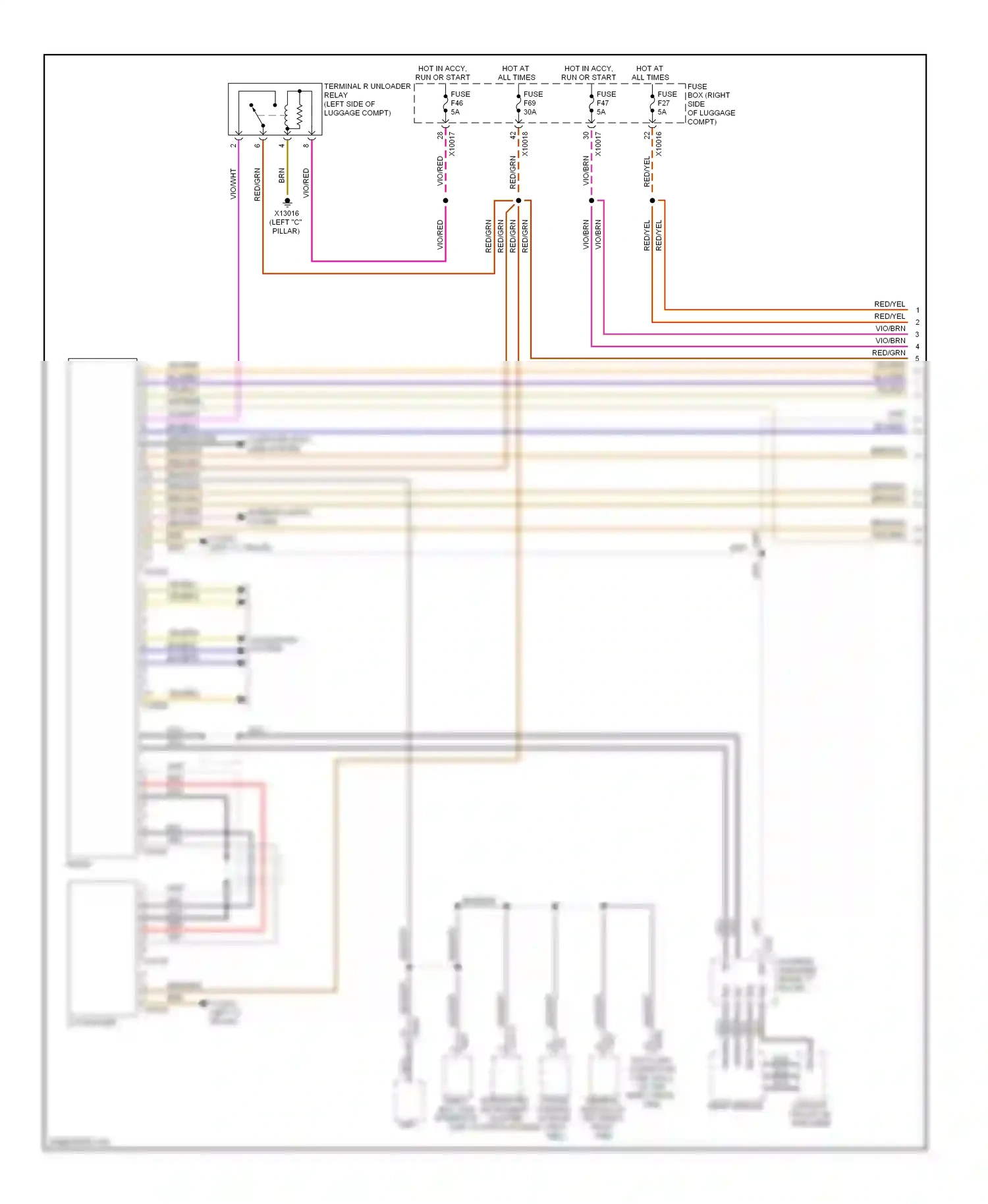 Wiring diagram computer data lines system for BMW 7 series E38 (1994-1998) (17 of 31)