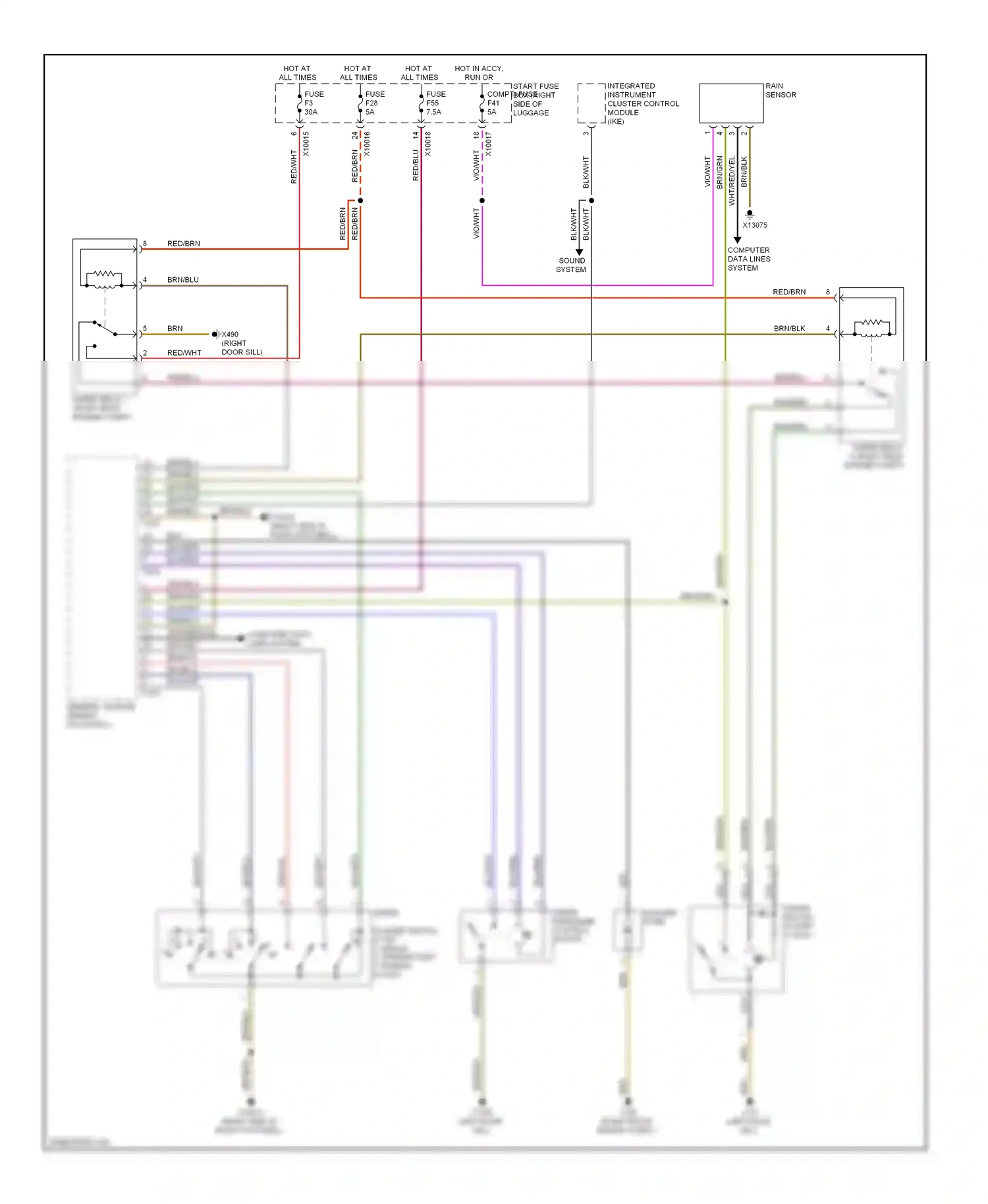 Wiring diagram computer data lines system for BMW 7 series E38 (1994-1998) (29 of 31)