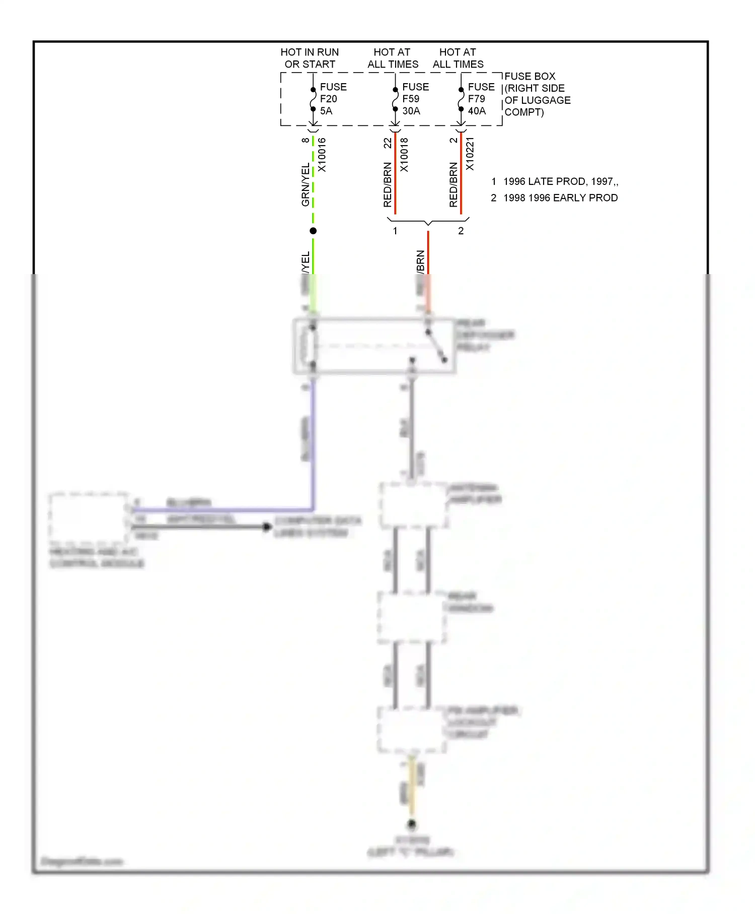 Wiring diagram computer data lines system for BMW 7 series E38 (1994-1998) (10 of 31)