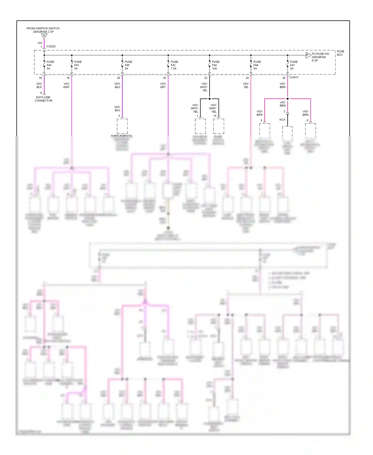 Wiring diagram data link connector for BMW 7 series E38 (1994-1998) (8 of 14)