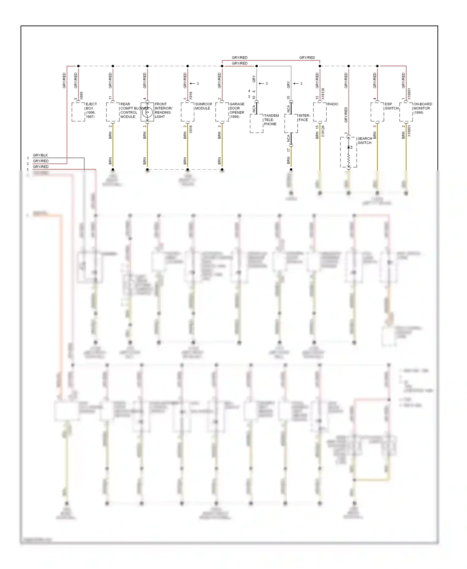 Wiring diagram dsp switch for BMW 7 series E38 (1994-1998) (3 of 4)