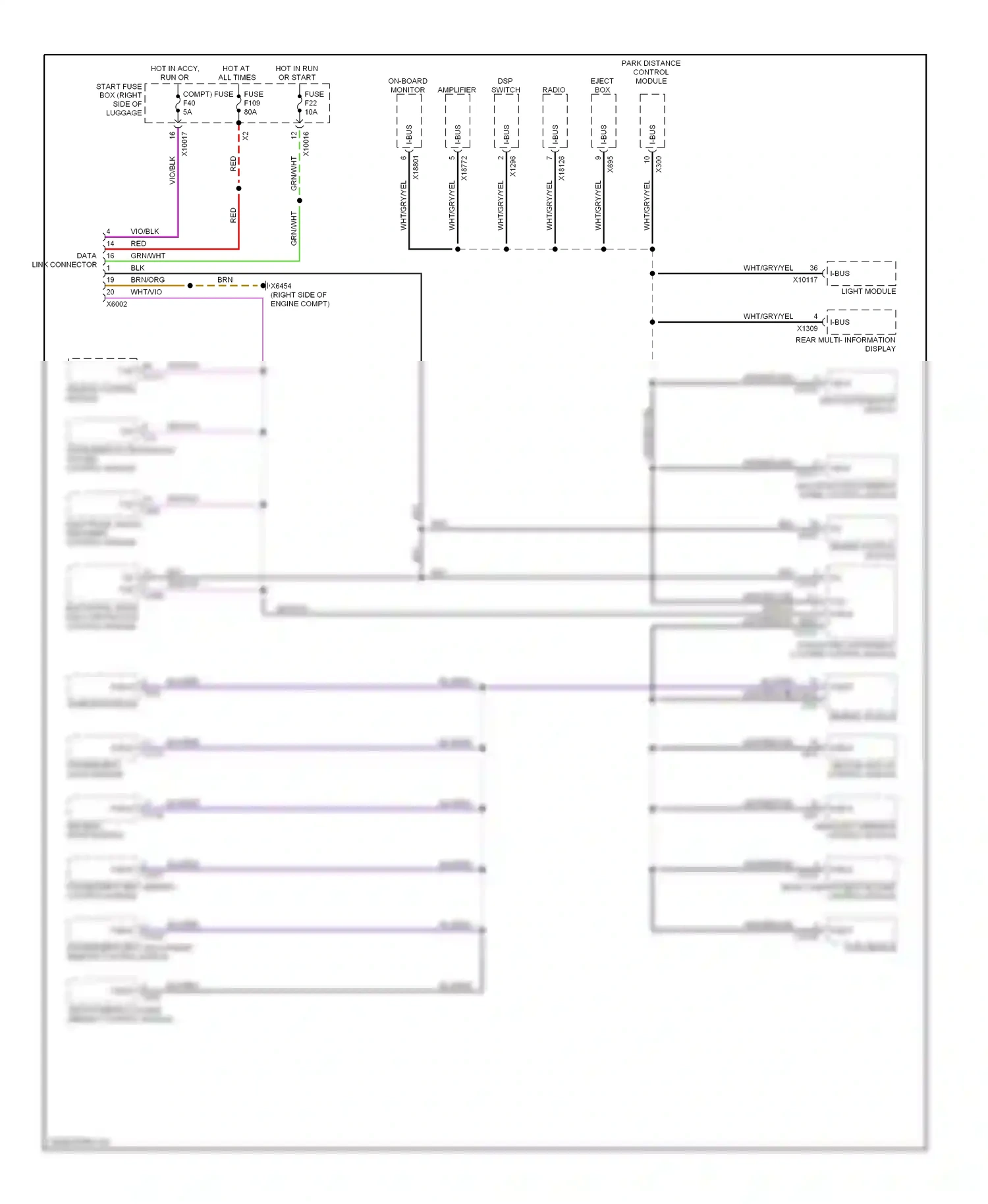 Wiring diagram electronic shock absorber control module for BMW 7 series E38 (1994-1998) (5 of 7)