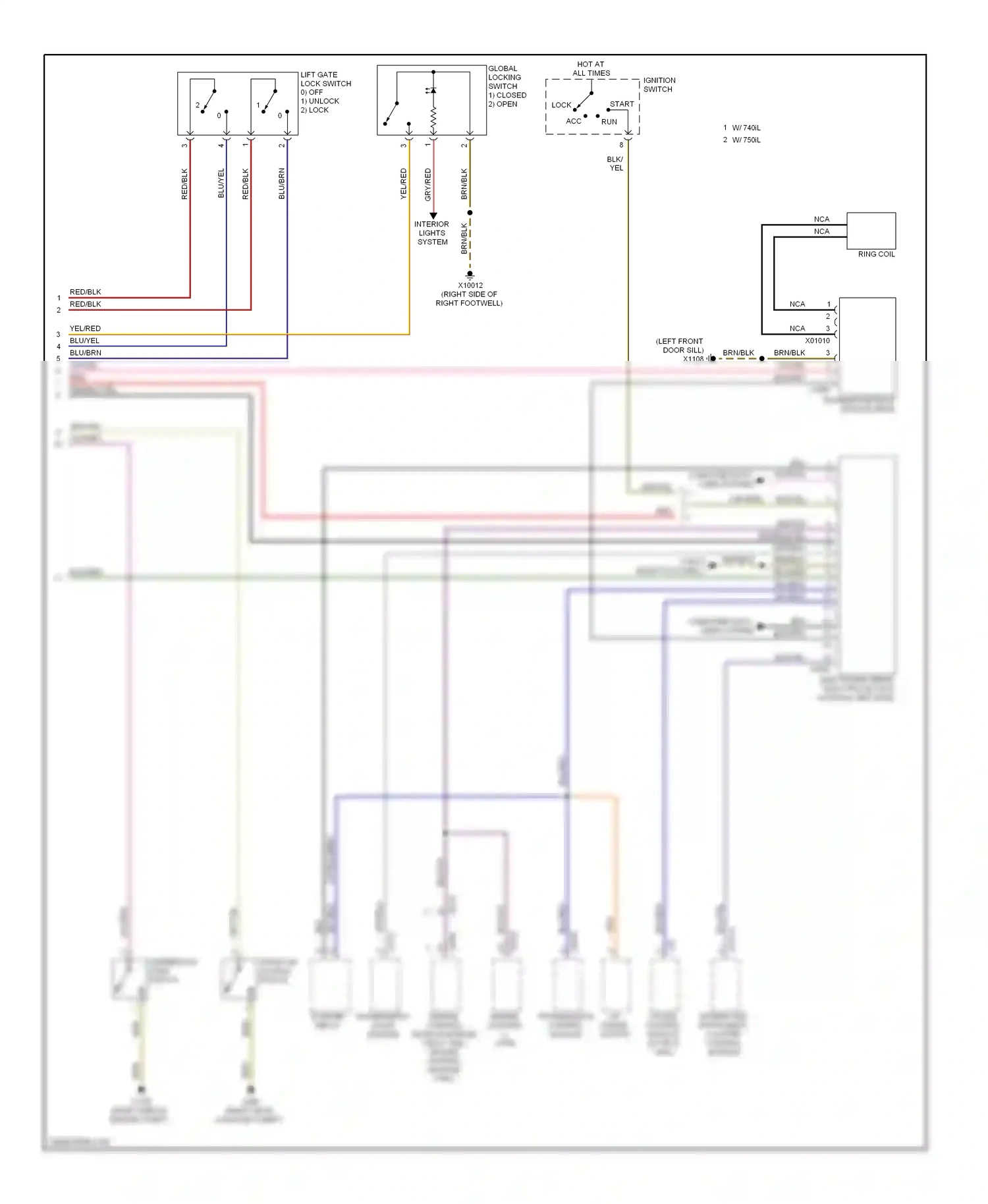 Wiring diagram engine engine control control module module ii for BMW 7 series E38 (1994-1998) (1 of 1)