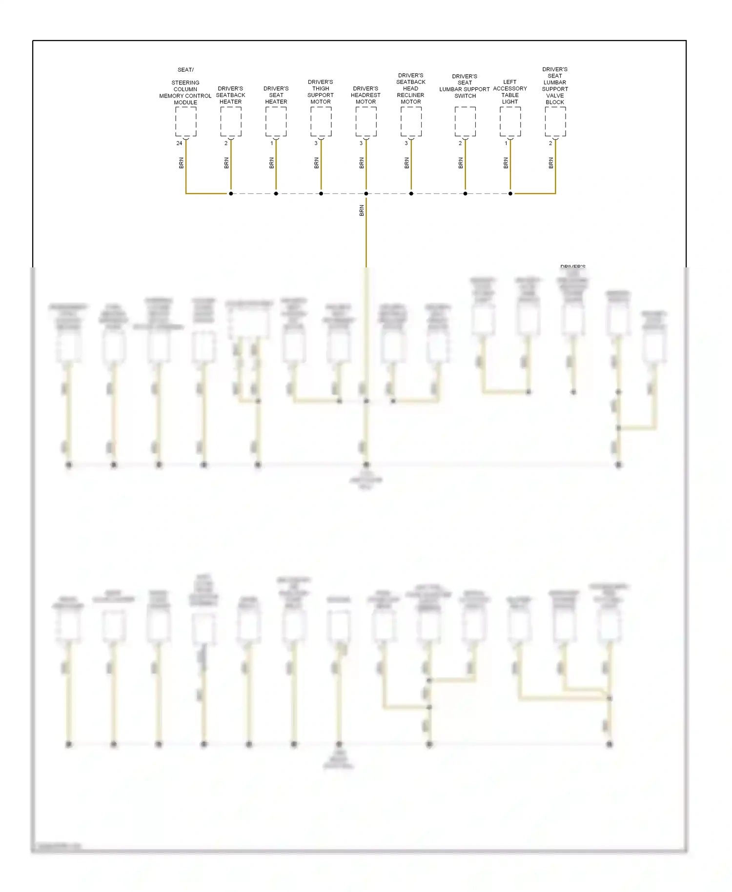 Wiring diagram front cigar lighter for BMW 7 series E38 (1994-1998) (2 of 2)