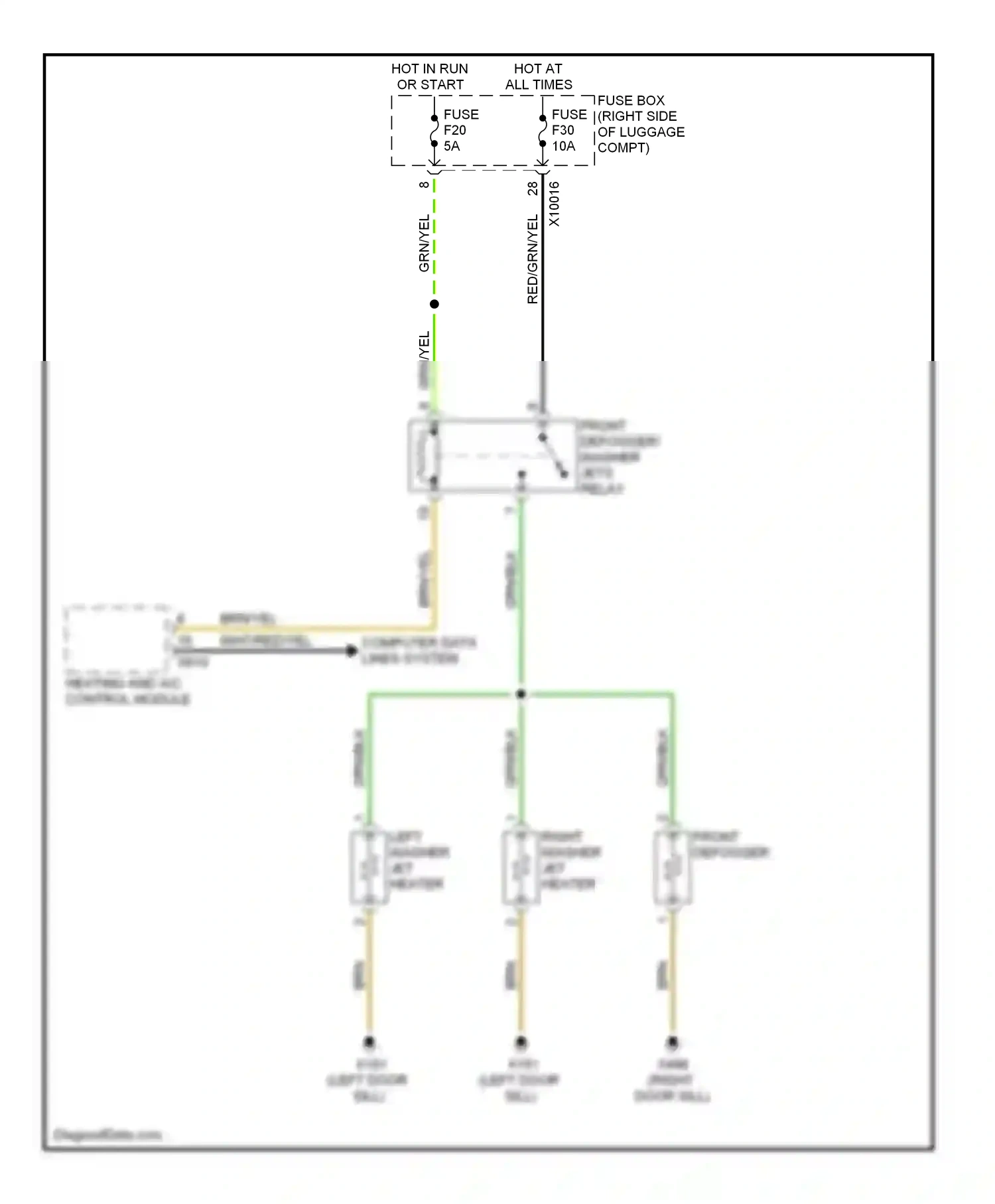 Wiring diagram front defogger for BMW 7 series E38 (1994-1998) (3 of 3)