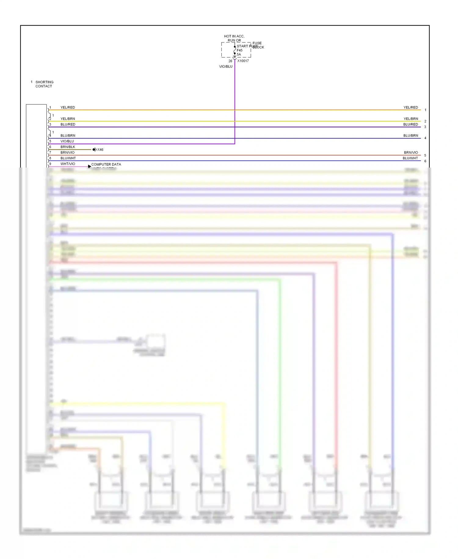 Wiring diagram general module control unit for BMW 7 series E38 (1994-1998) (1 of 1)
