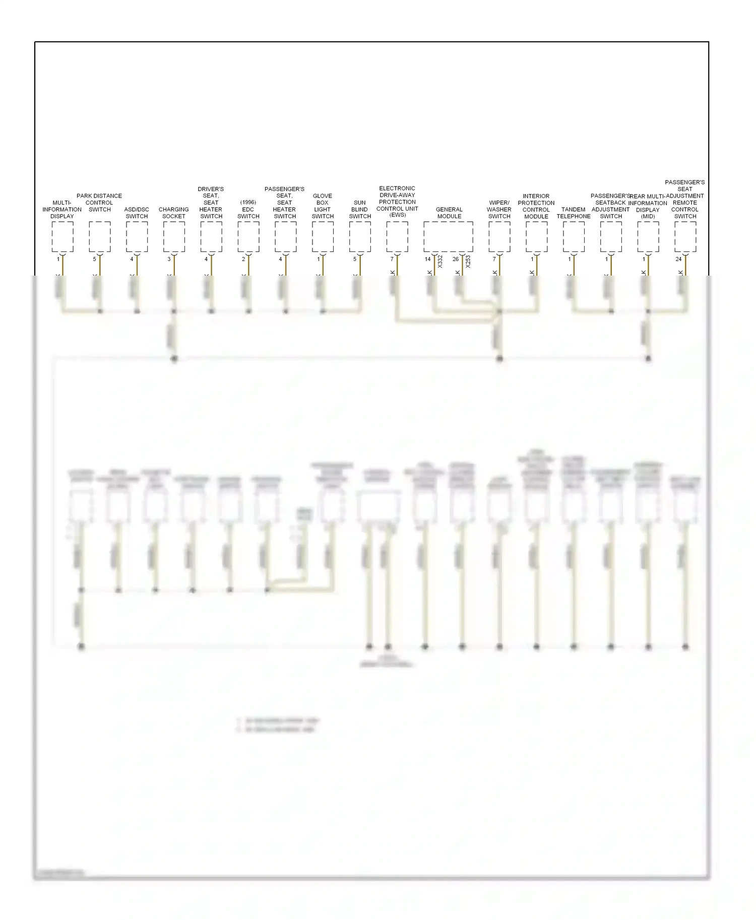Wiring diagram general module for BMW 7 series E38 (1994-1998) (8 of 18)