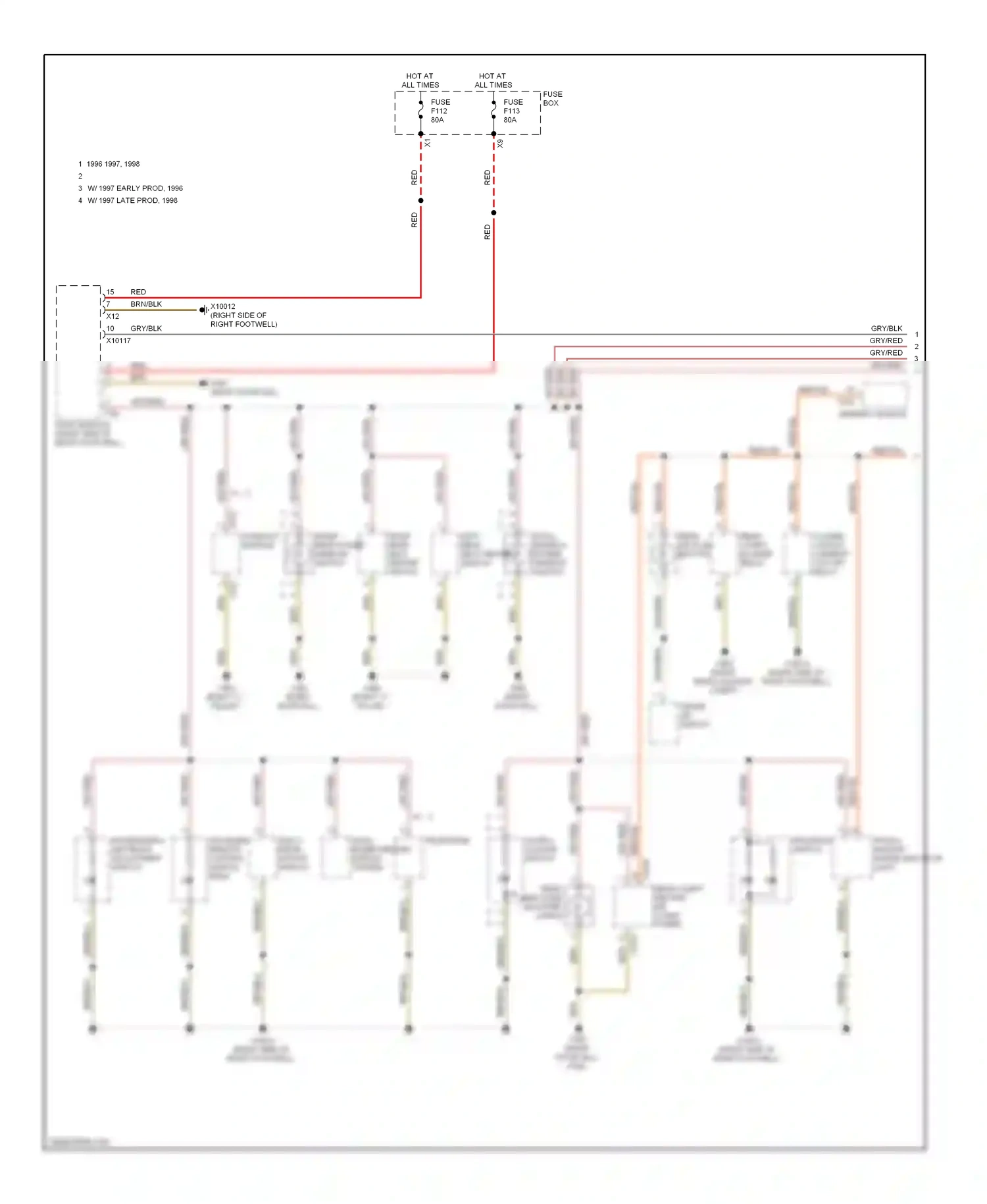 Wiring diagram general module for BMW 7 series E38 (1994-1998) (9 of 18)