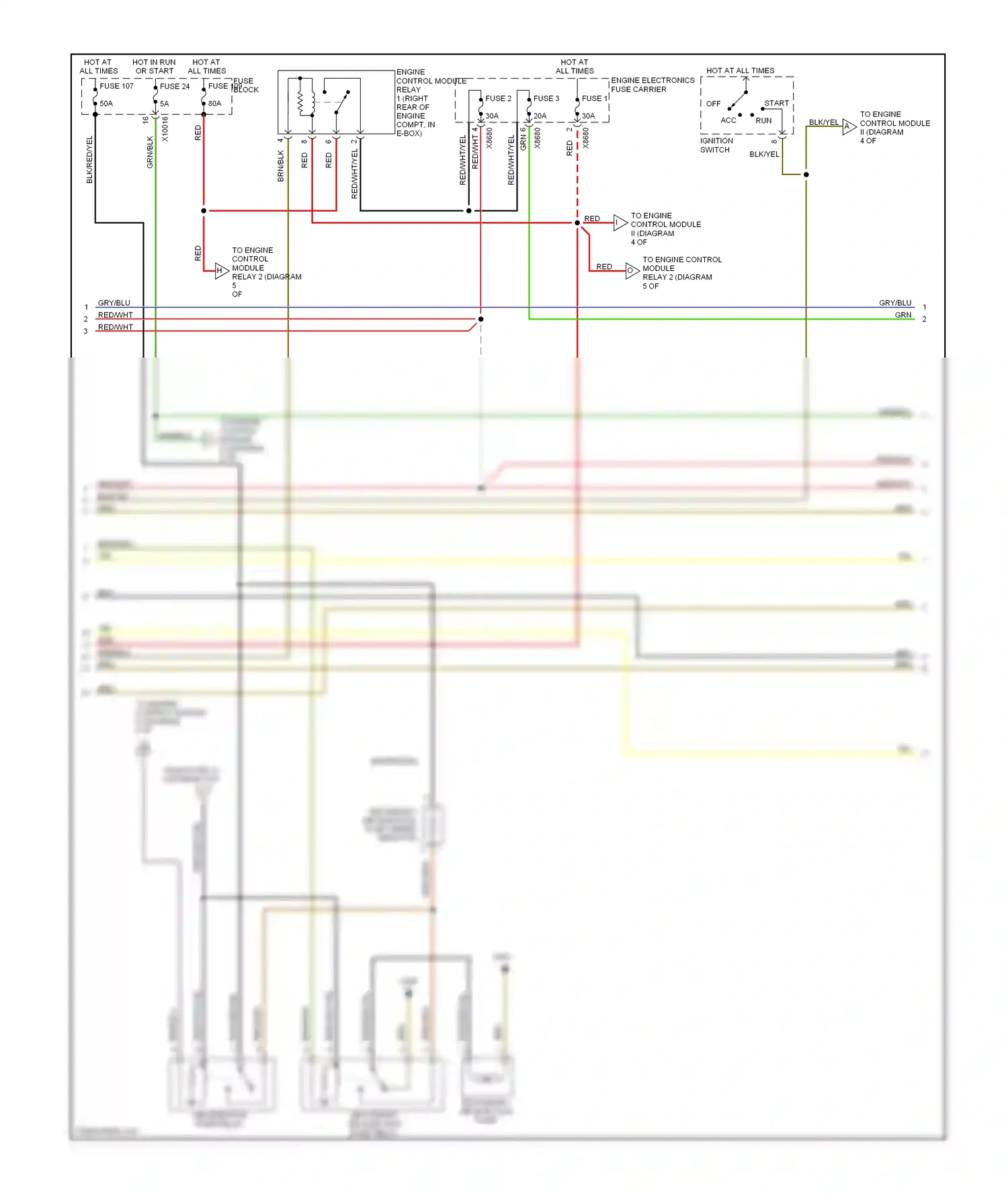 Wiring diagram ignition switch for BMW 7 series E38 (1994-1998) (4 of 4)
