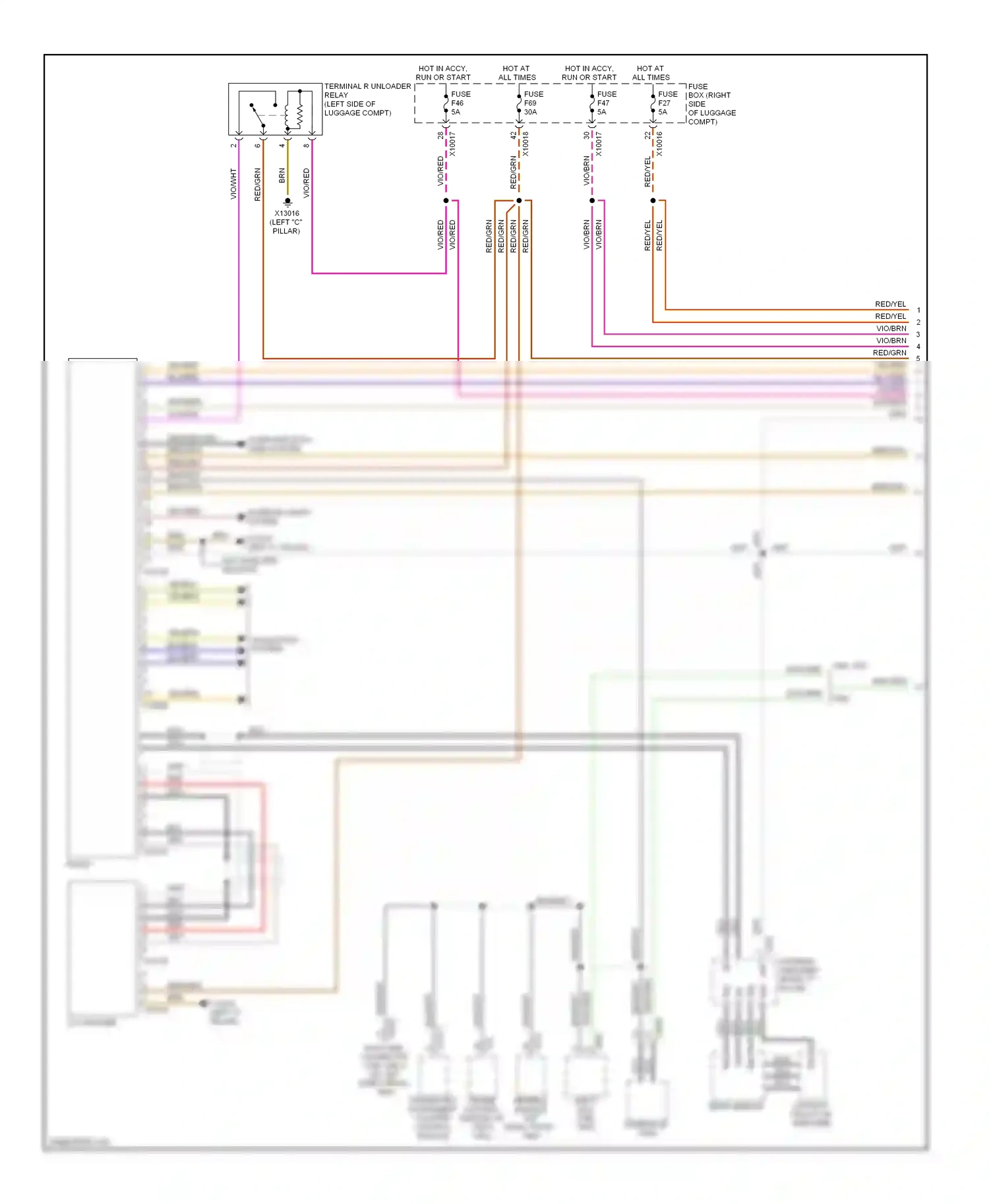 Wiring diagram integrated instrument cluster control module for BMW 7 series E38 (1994-1998) (9 of 14)