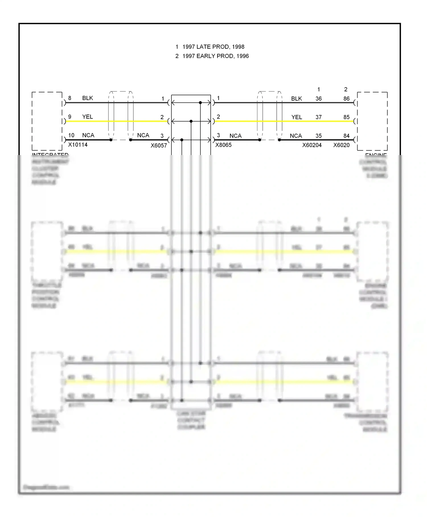 Wiring diagram integrated instrument cluster control module for BMW 7 series E38 (1994-1998) (13 of 14)