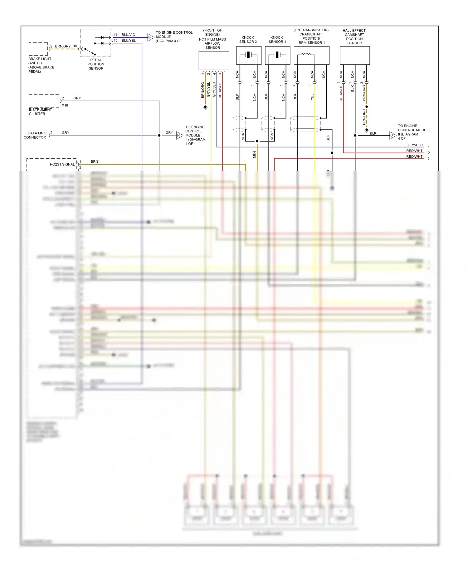 Wiring diagram knock sensor 1 for BMW 7 series E38 (1994-1998) (1 of 1)