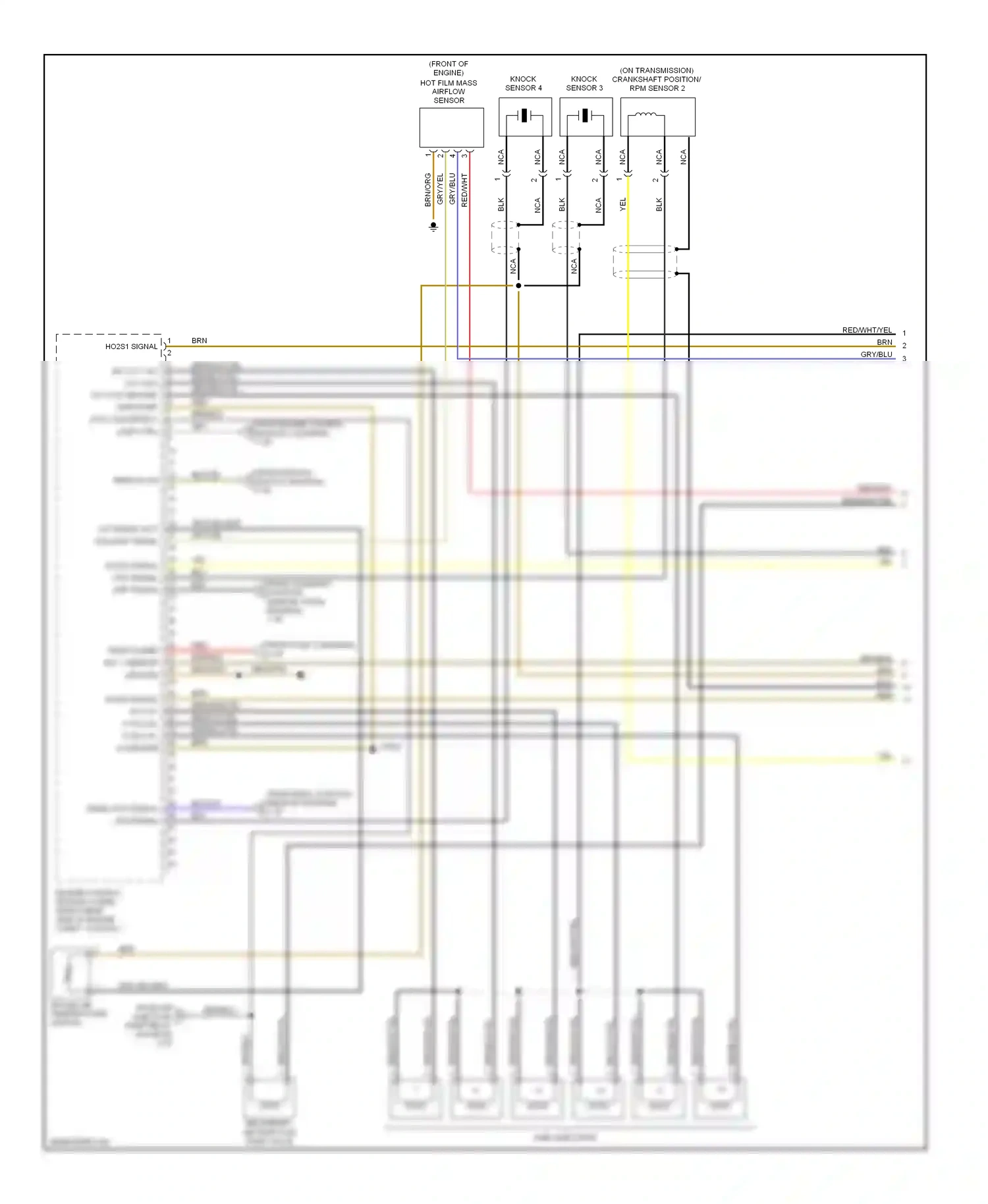 Wiring diagram knock sensor 3 for BMW 7 series E38 (1994-1998) (1 of 1)