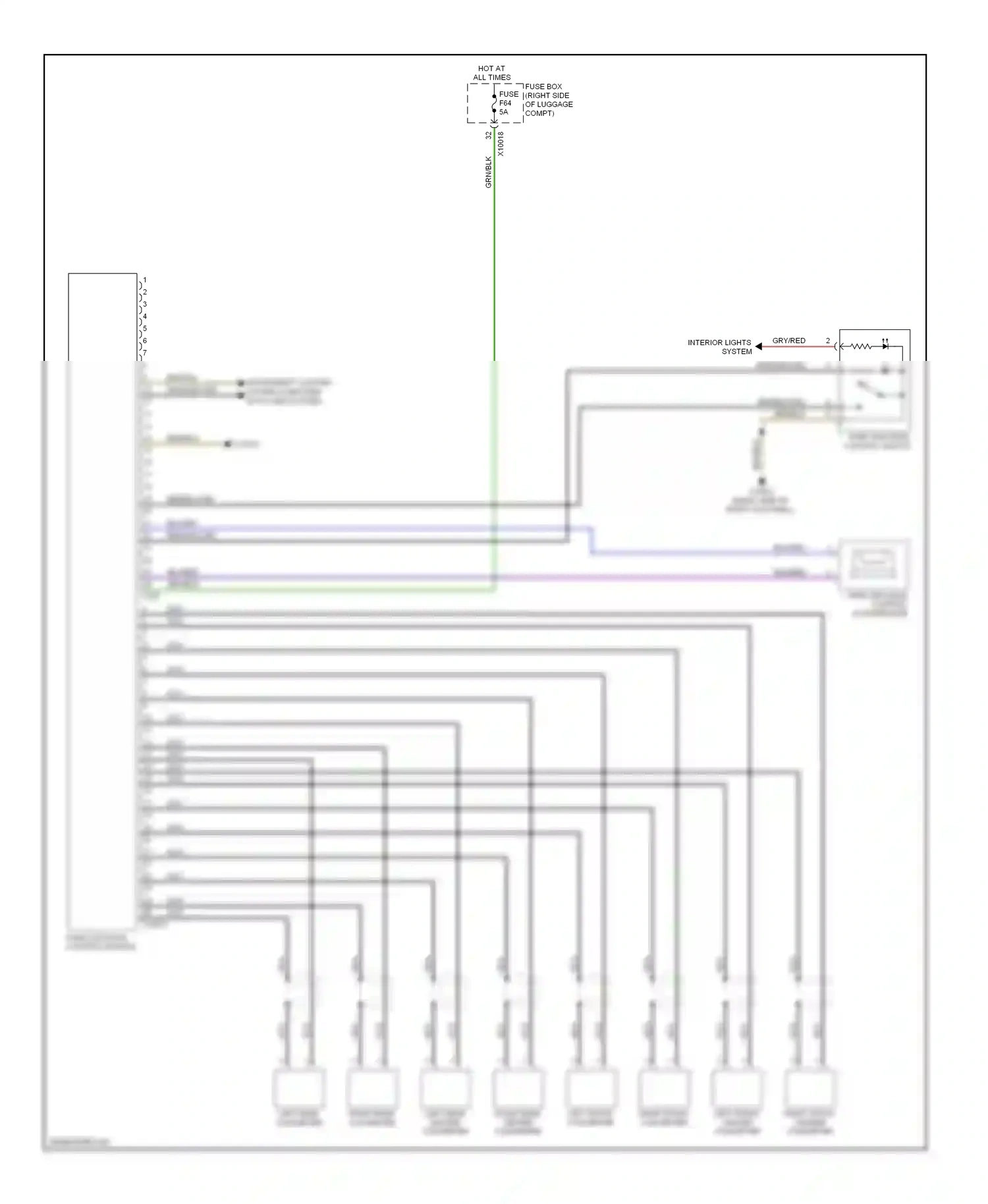 Wiring diagram left front converter for BMW 7 series E38 (1994-1998) (1 of 1)
