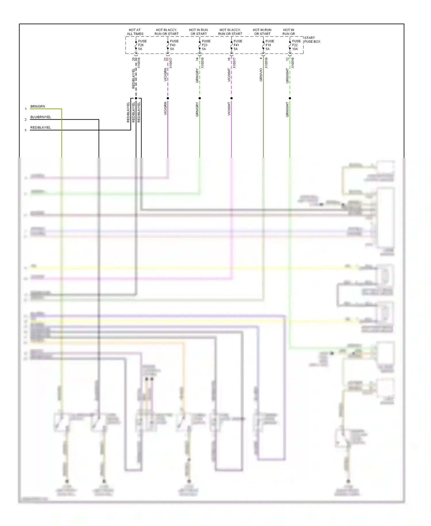 Wiring diagram light module for BMW 7 series E38 (1994-1998) (7 of 12)