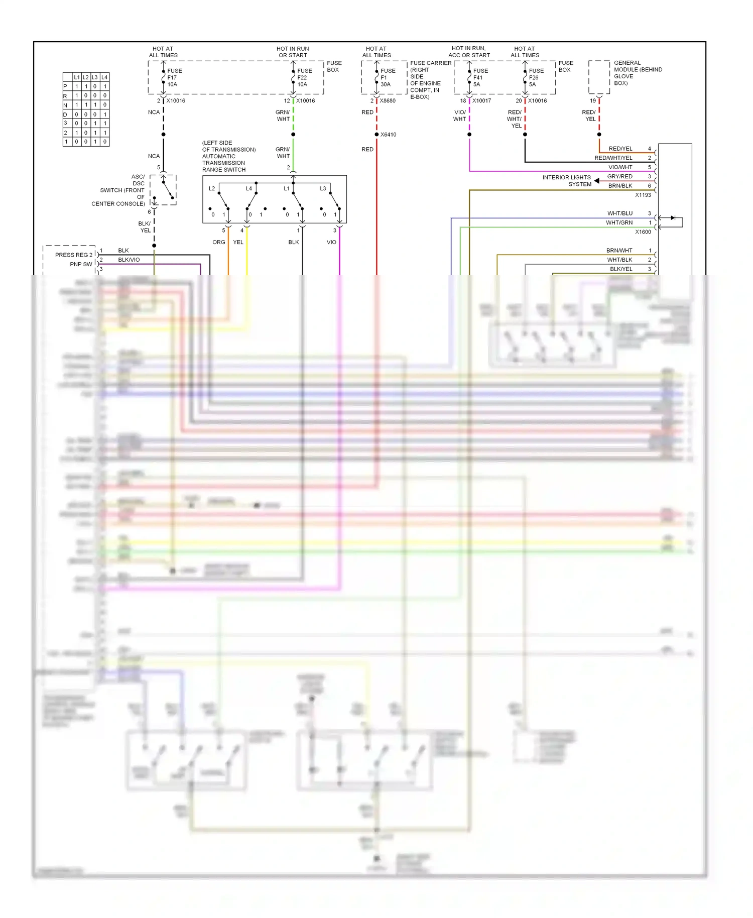 Wiring diagram oss + for BMW 7 series E38 (1994-1998) (1 of 1)