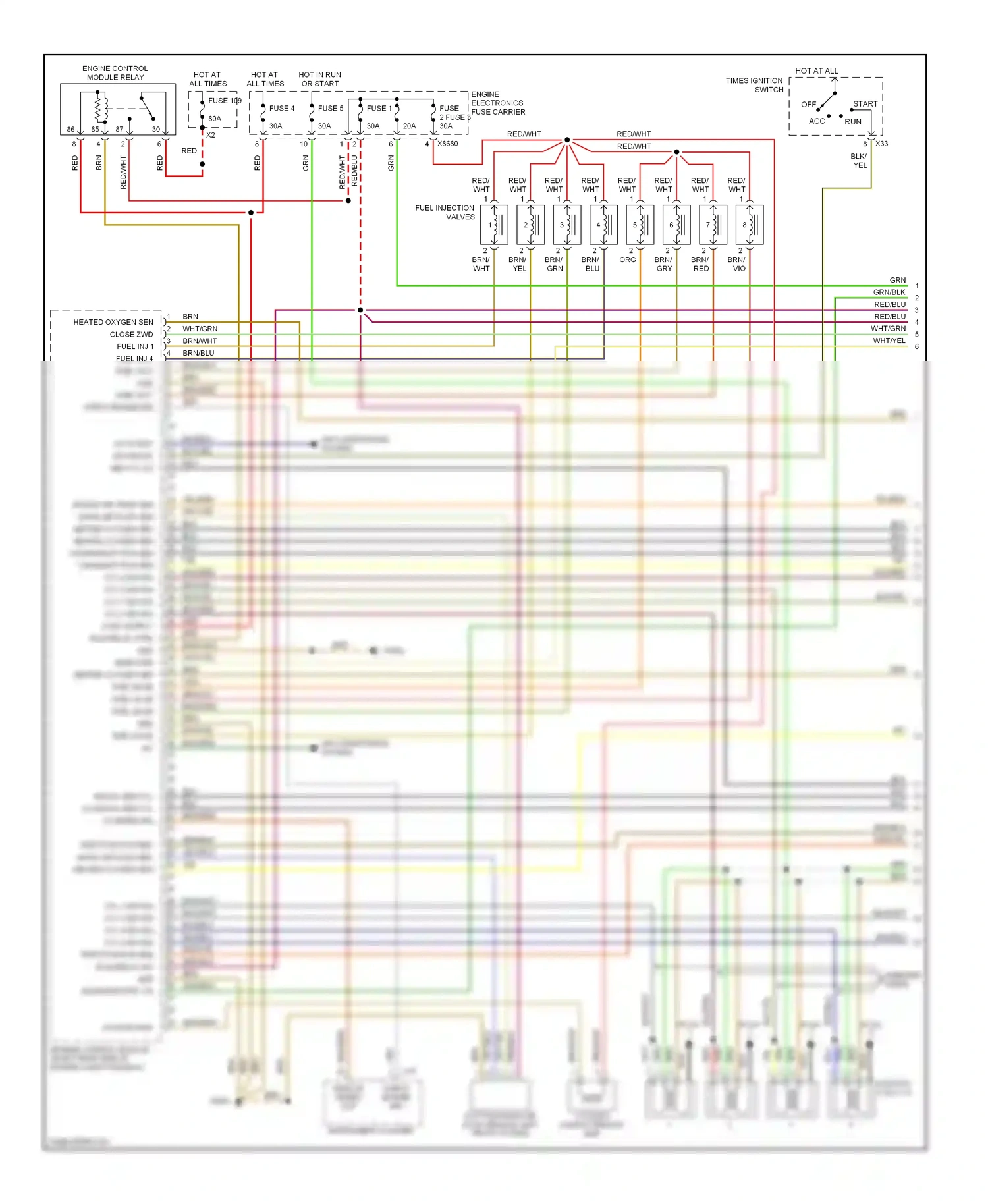 Wiring diagram run for BMW 7 series E38 (1994-1998) (4 of 5)