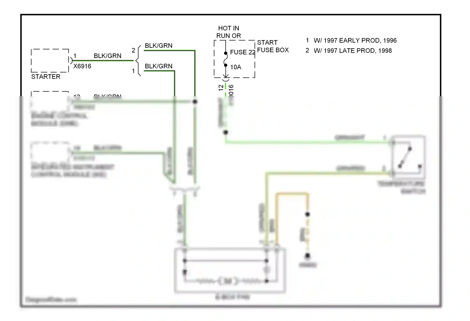 Wiring diagram temperature switch for BMW 7 series E38 (1994-1998) (1 of 1)