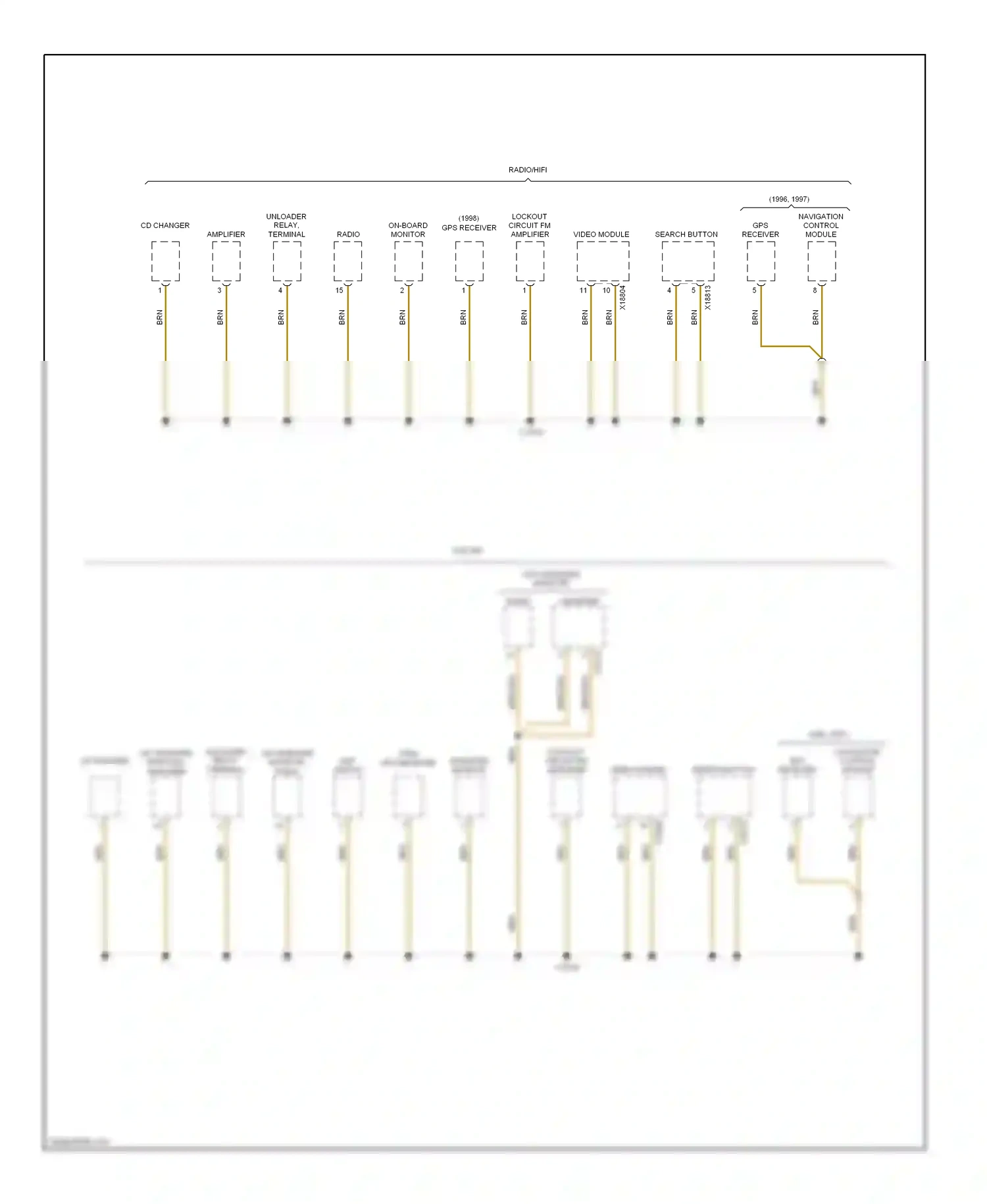 Wiring diagram video module for BMW 7 series E38 (1994-1998) (1 of 2)
