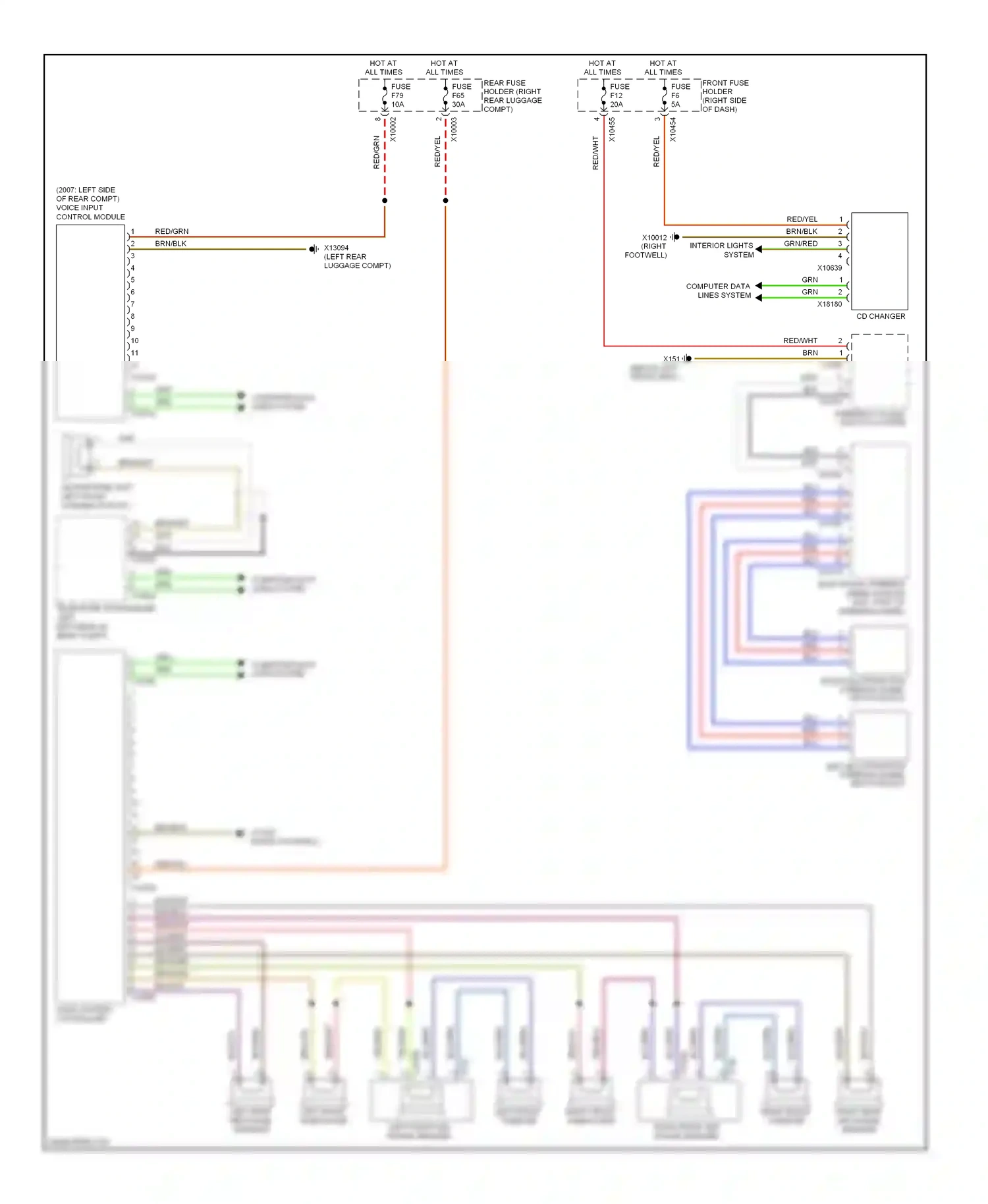 BMW 7 series E65/E66 facelift (2005-2008) audio system controller wiring diagram  (5 of 5)