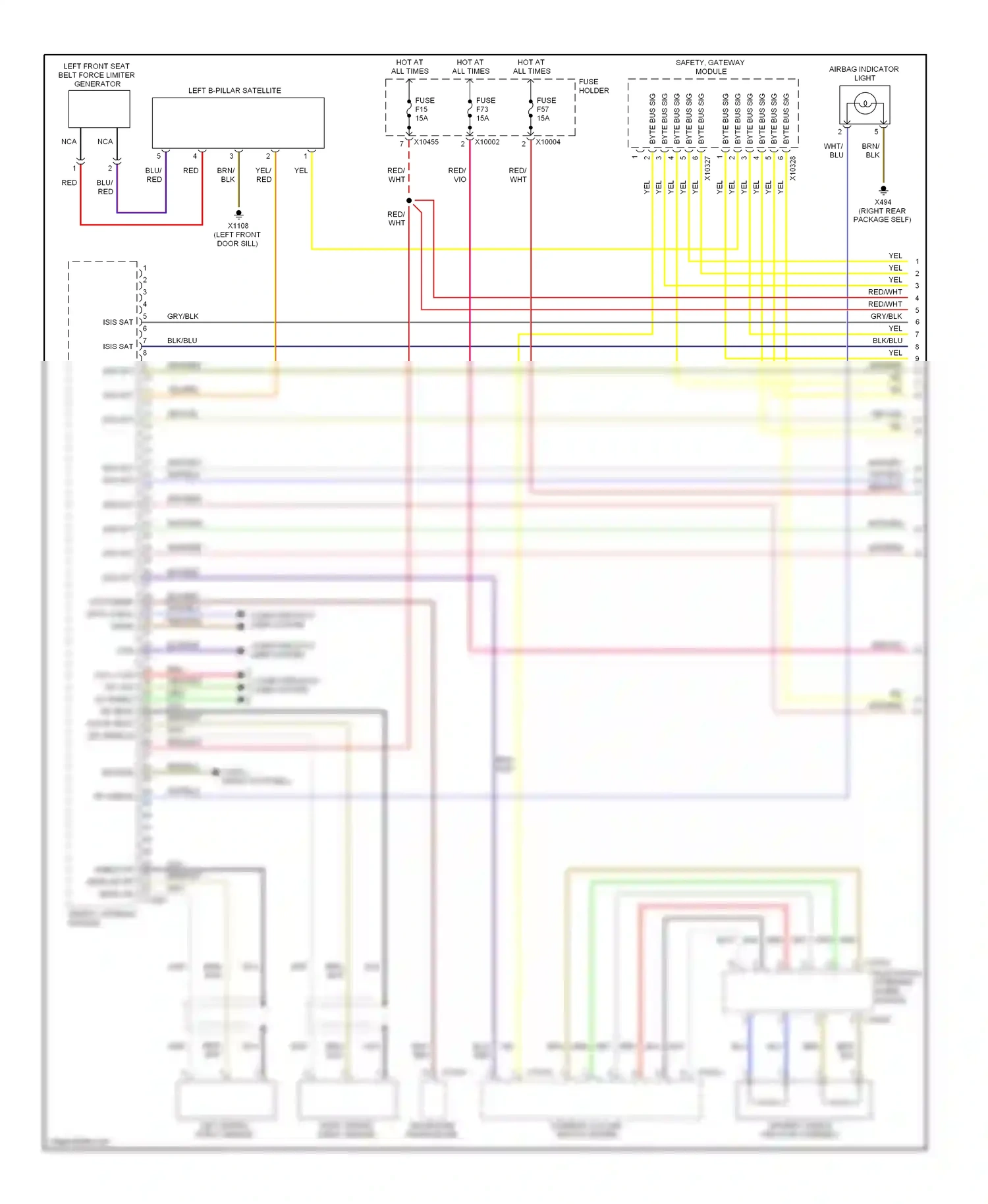 BMW 7 series E65/E66 facelift (2005-2008) blu/red wiring diagram  (43 of 47)
