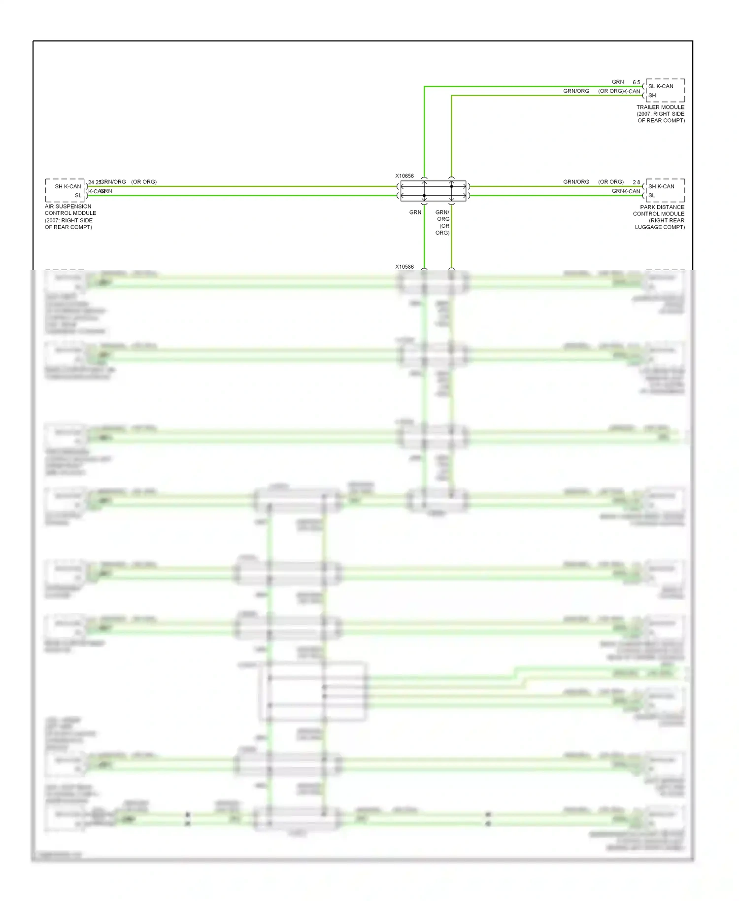 BMW 7 series E65/E66 facelift (2005-2008) center console control wiring diagram  (2 of 4)