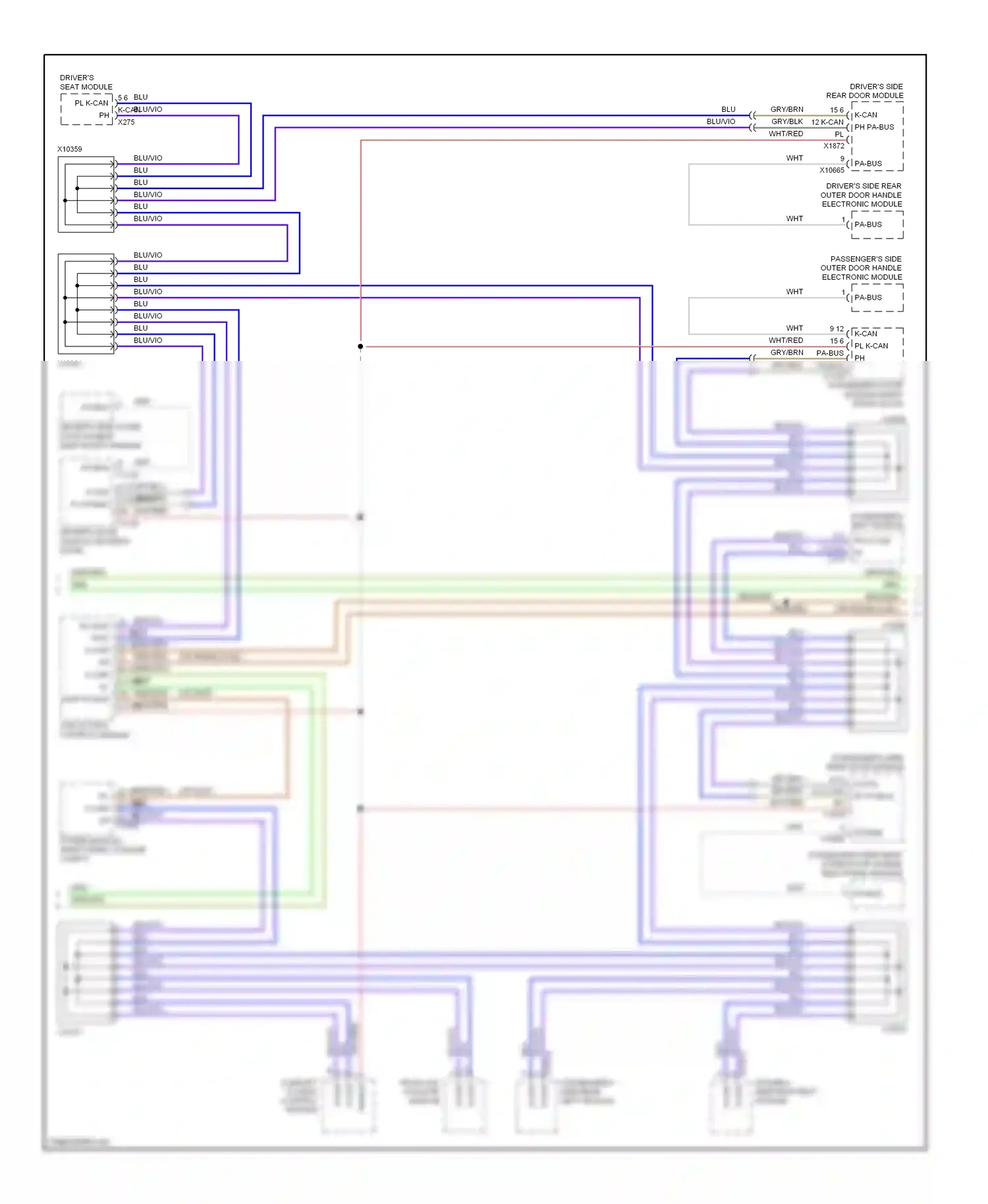 BMW 7 series E65/E66 facelift (2005-2008) comfort access control module wiring diagram  (2 of 3)
