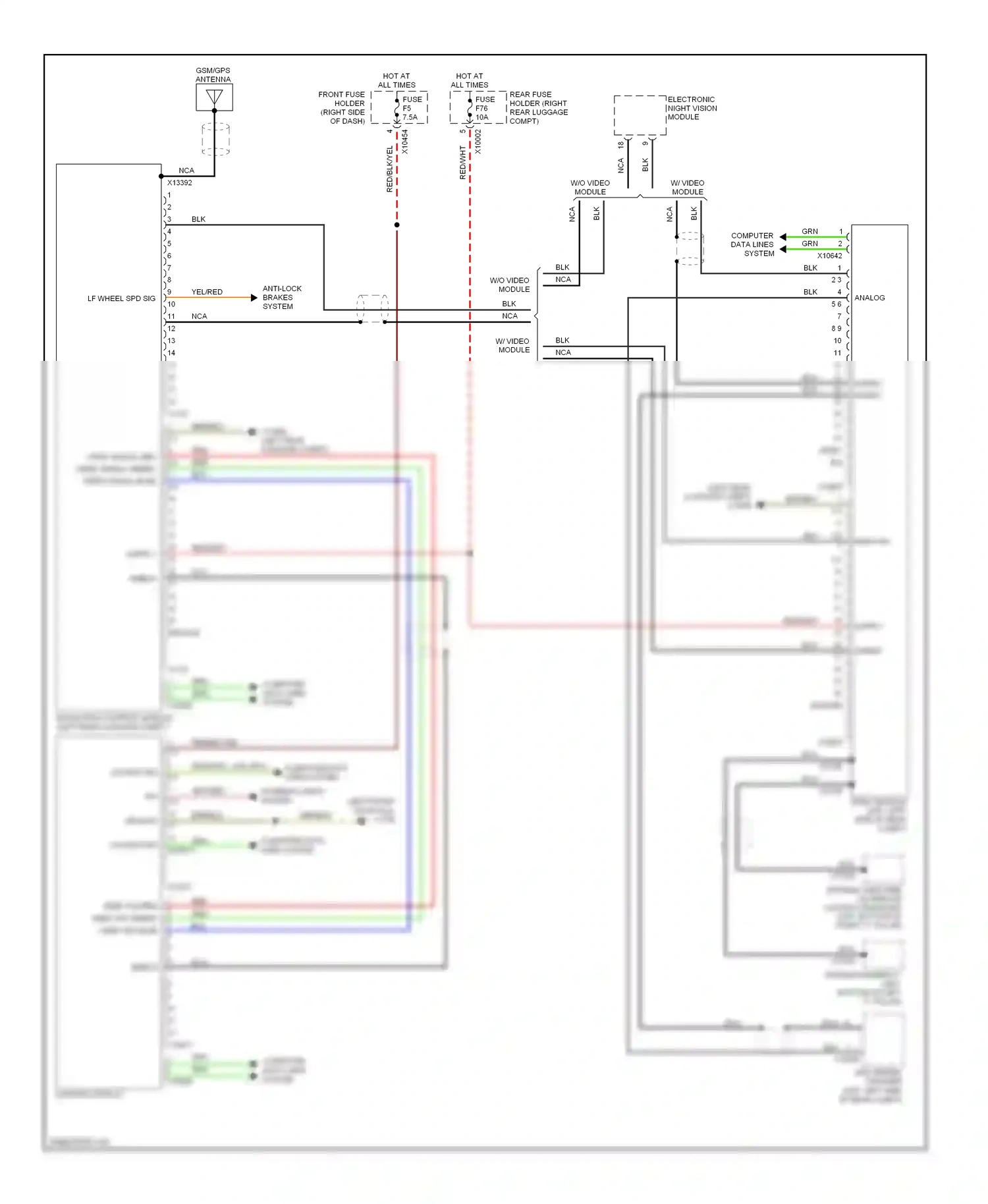 BMW 7 series E65/E66 facelift (2005-2008) computer data lines system interior lights system wiring diagram  (1 of 1)