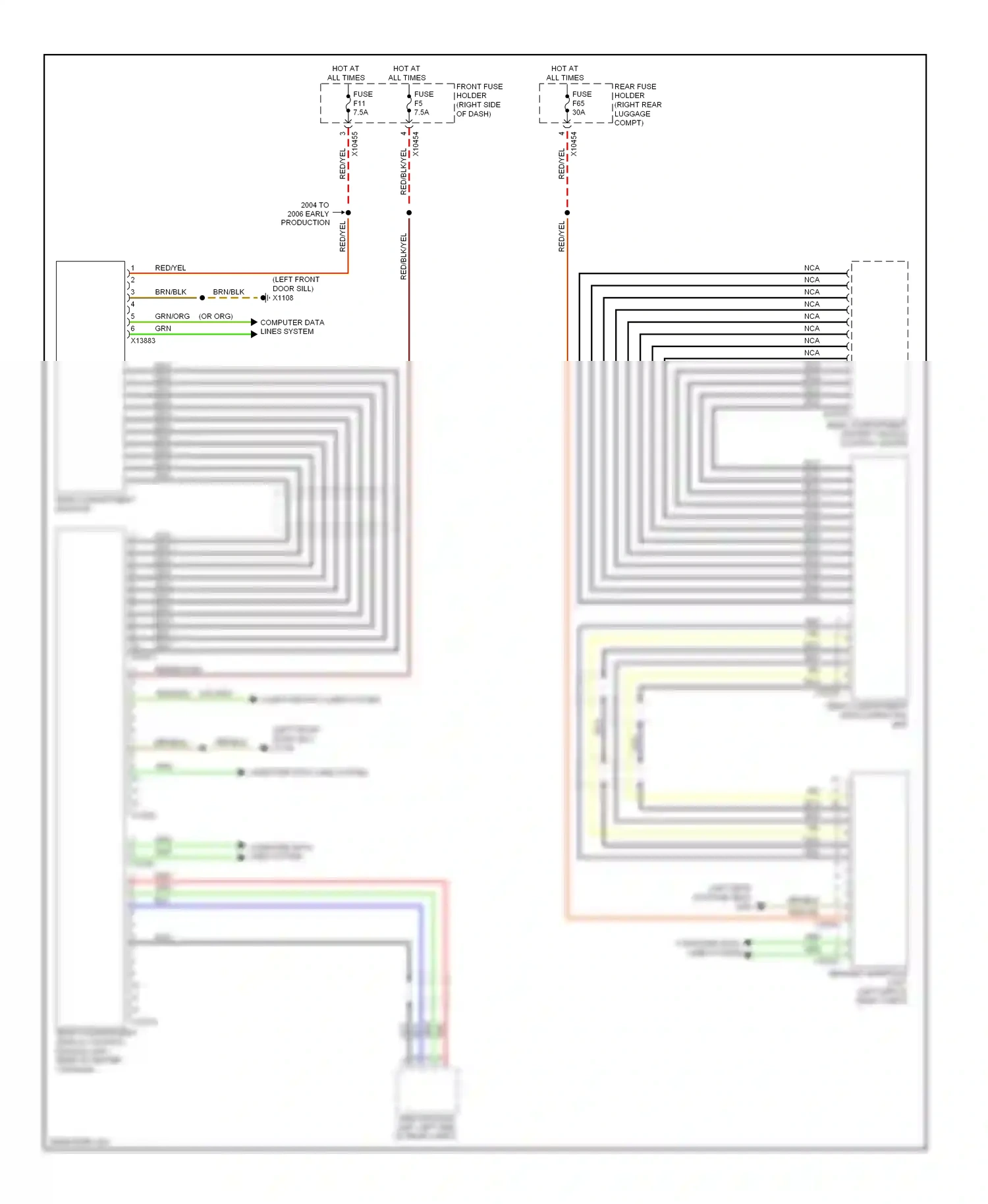 BMW 7 series E65/E66 facelift (2005-2008) computer data lines system wiring diagram  (76 of 89)