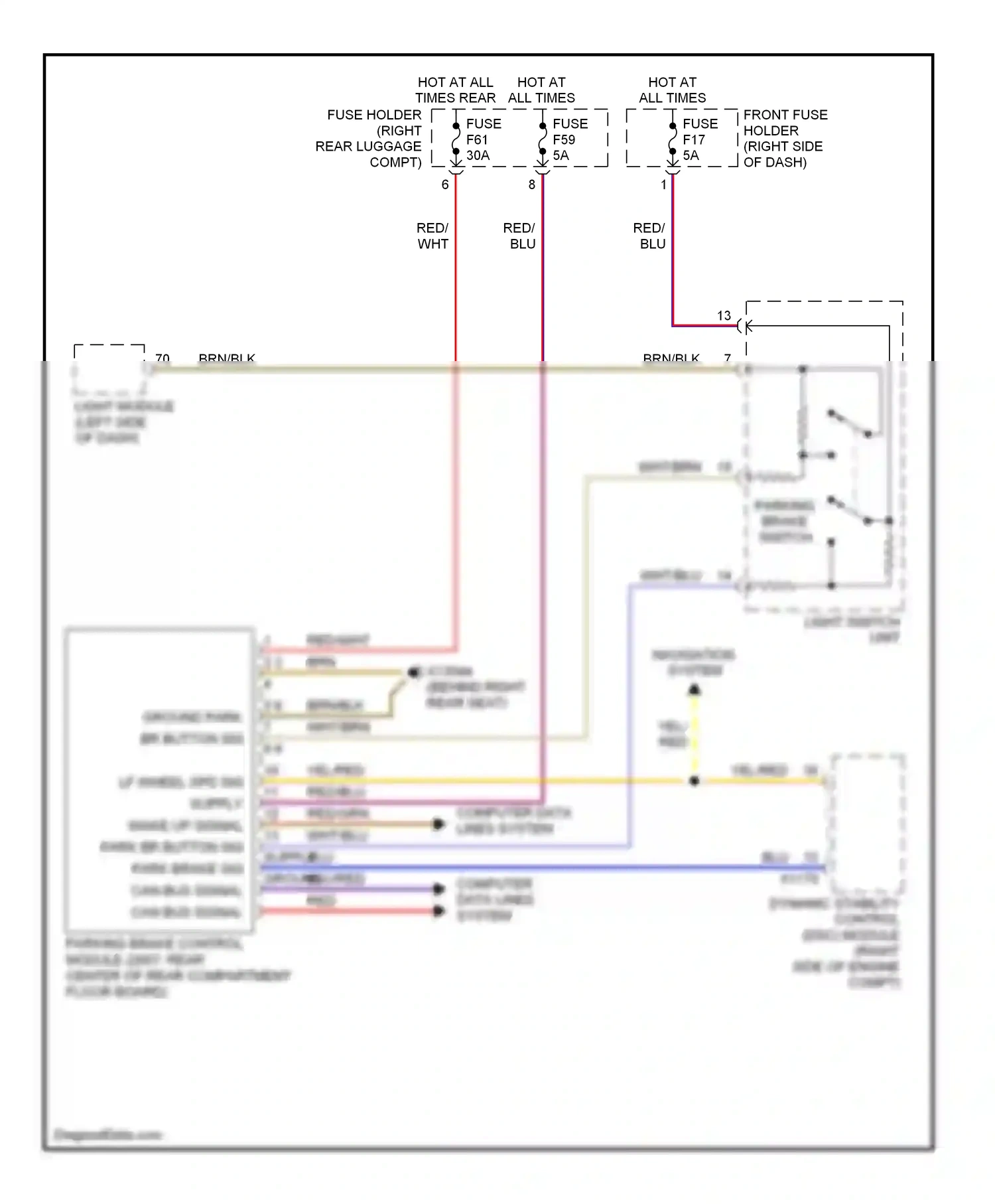 BMW 7 series E65/E66 facelift (2005-2008) computer data lines system wiring diagram  (73 of 89)