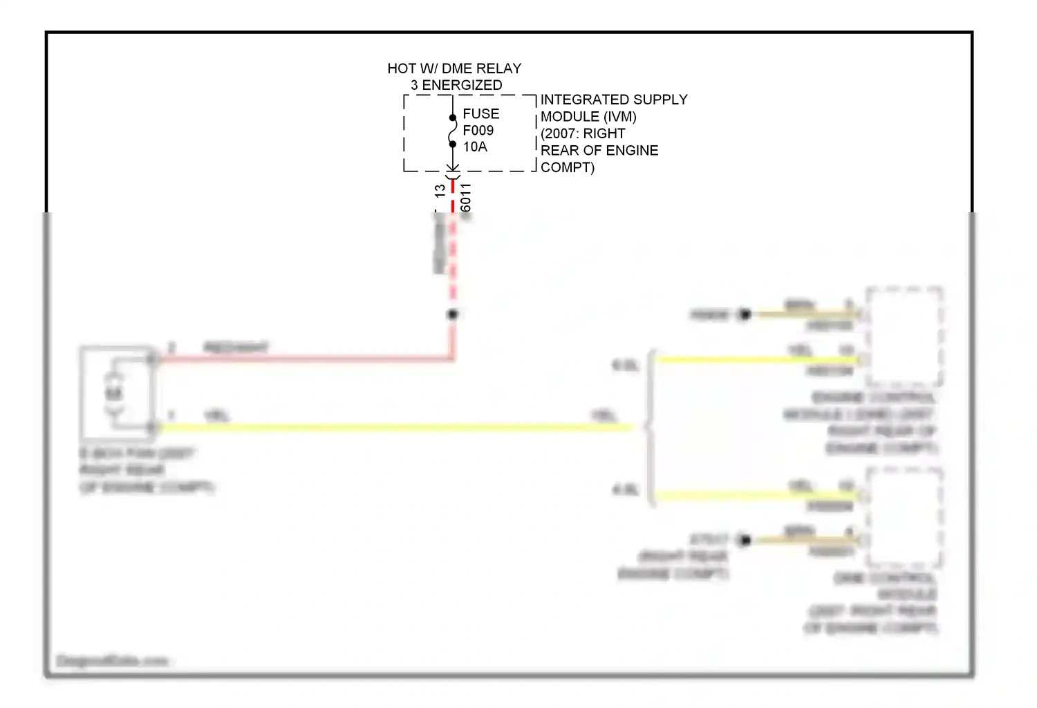 BMW 7 series E65/E66 facelift (2005-2008) dme control module wiring diagram  (2 of 2)